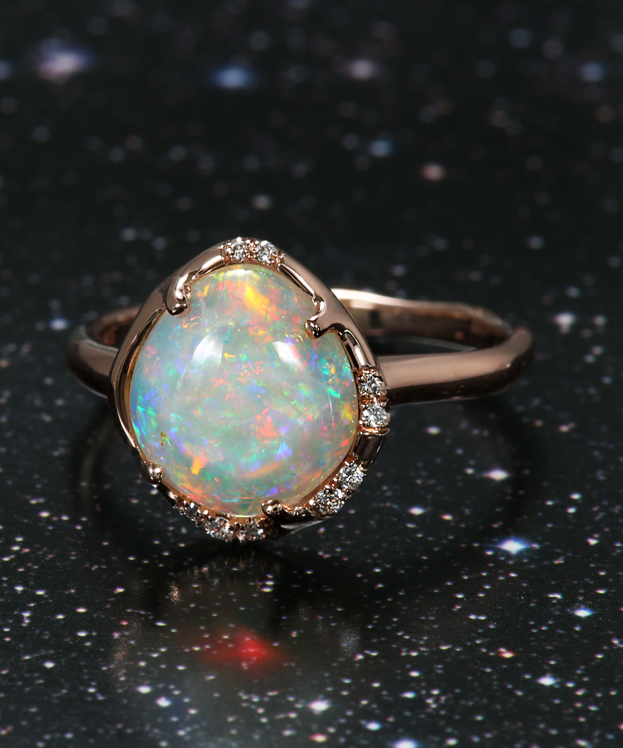 Aphenos Galactic Gem Flash Multicolor Opal Ring