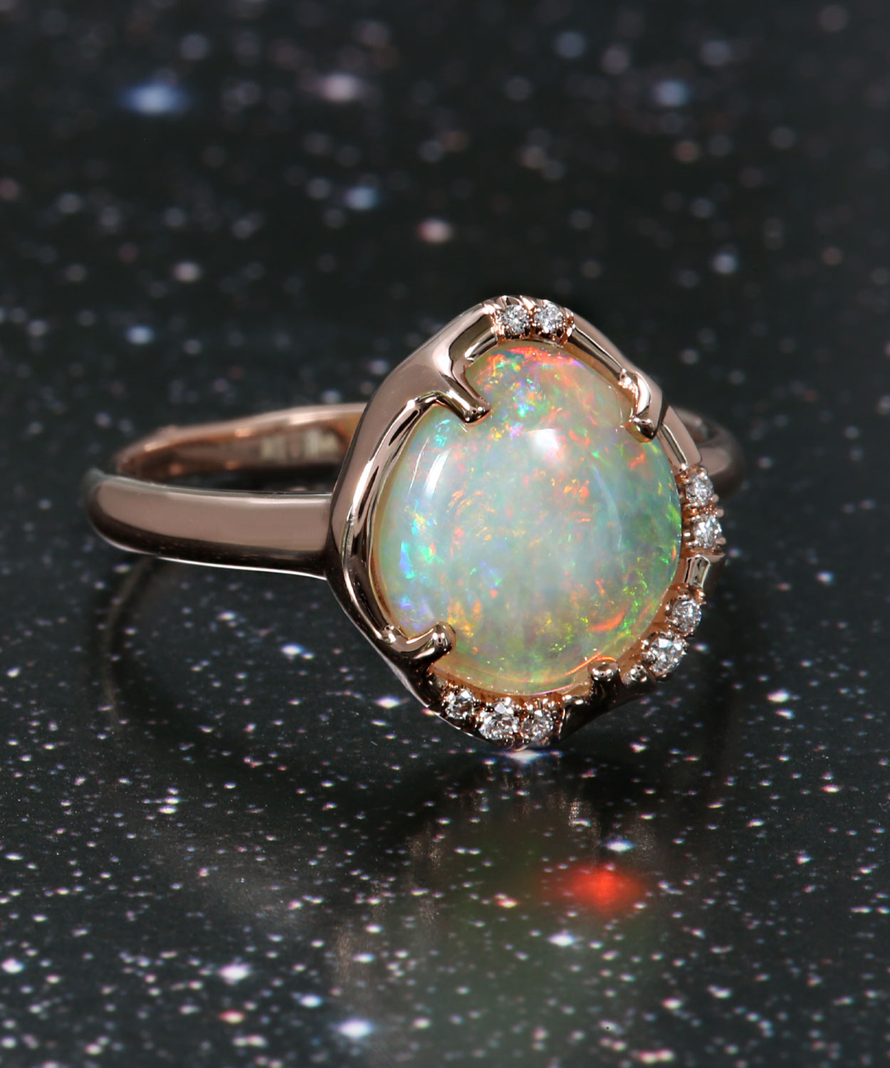 Aphenos Rainbow Effect Multicolor Opal Ring