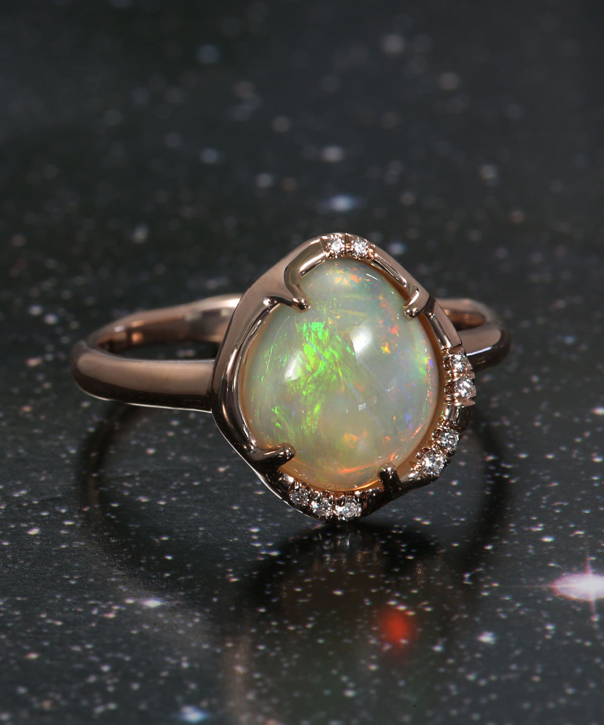 Aphenos Rolling Rainbow Flash Opal Ring