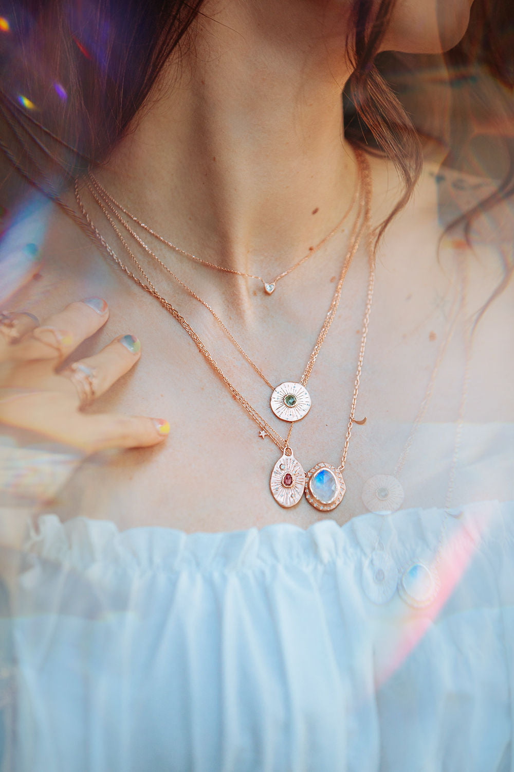 Etched Sea Disc Necklace