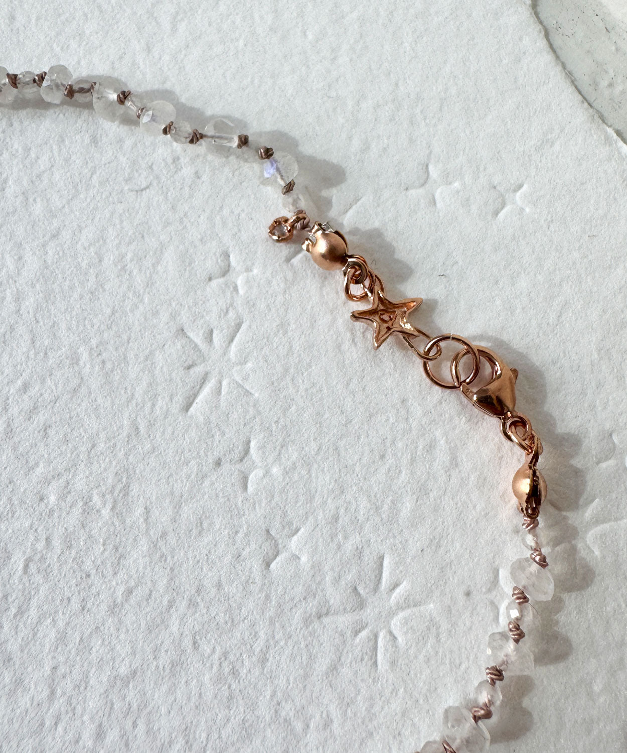Glowy Moonstone Faceted Bead Necklace
