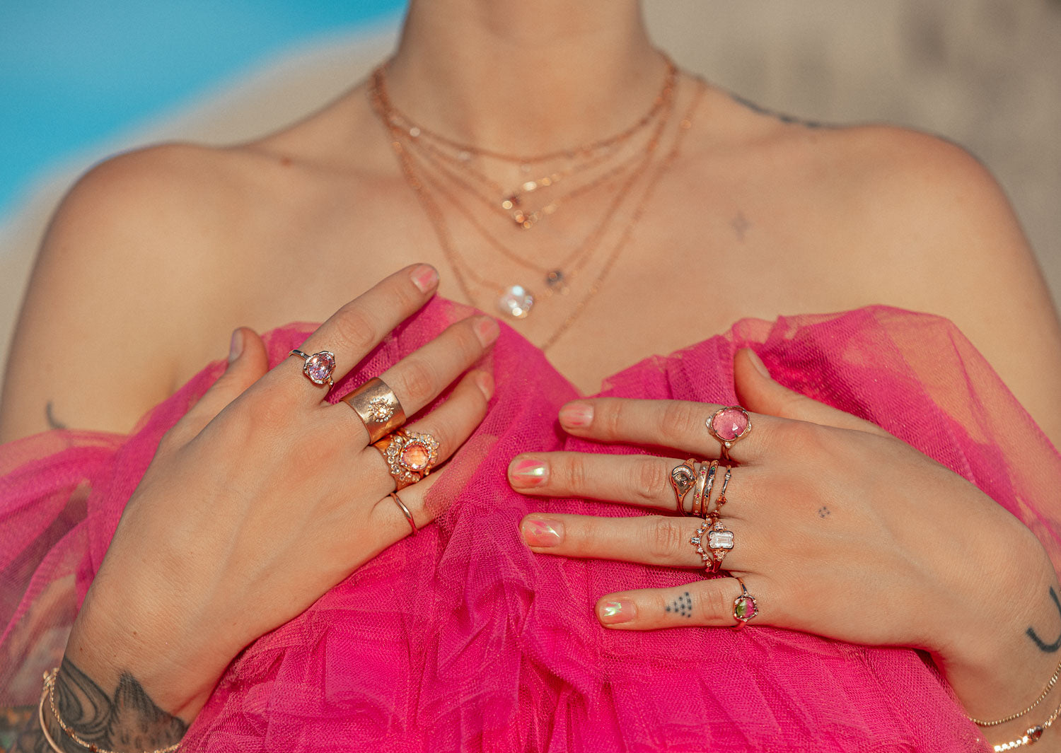 Infinite Love Peachy Pink Sapphire Ring