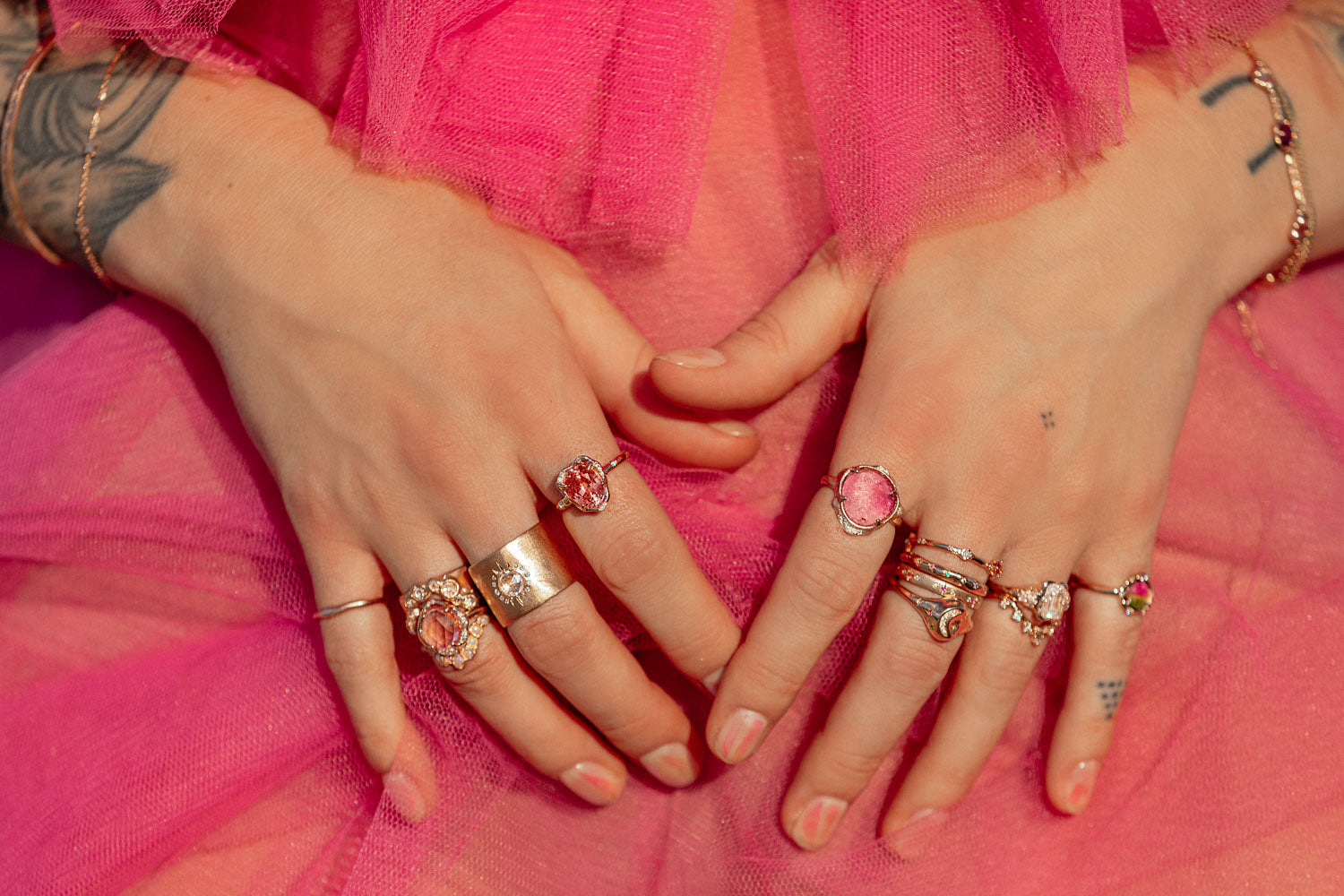 Infinite Love Peachy Pink Sapphire Ring