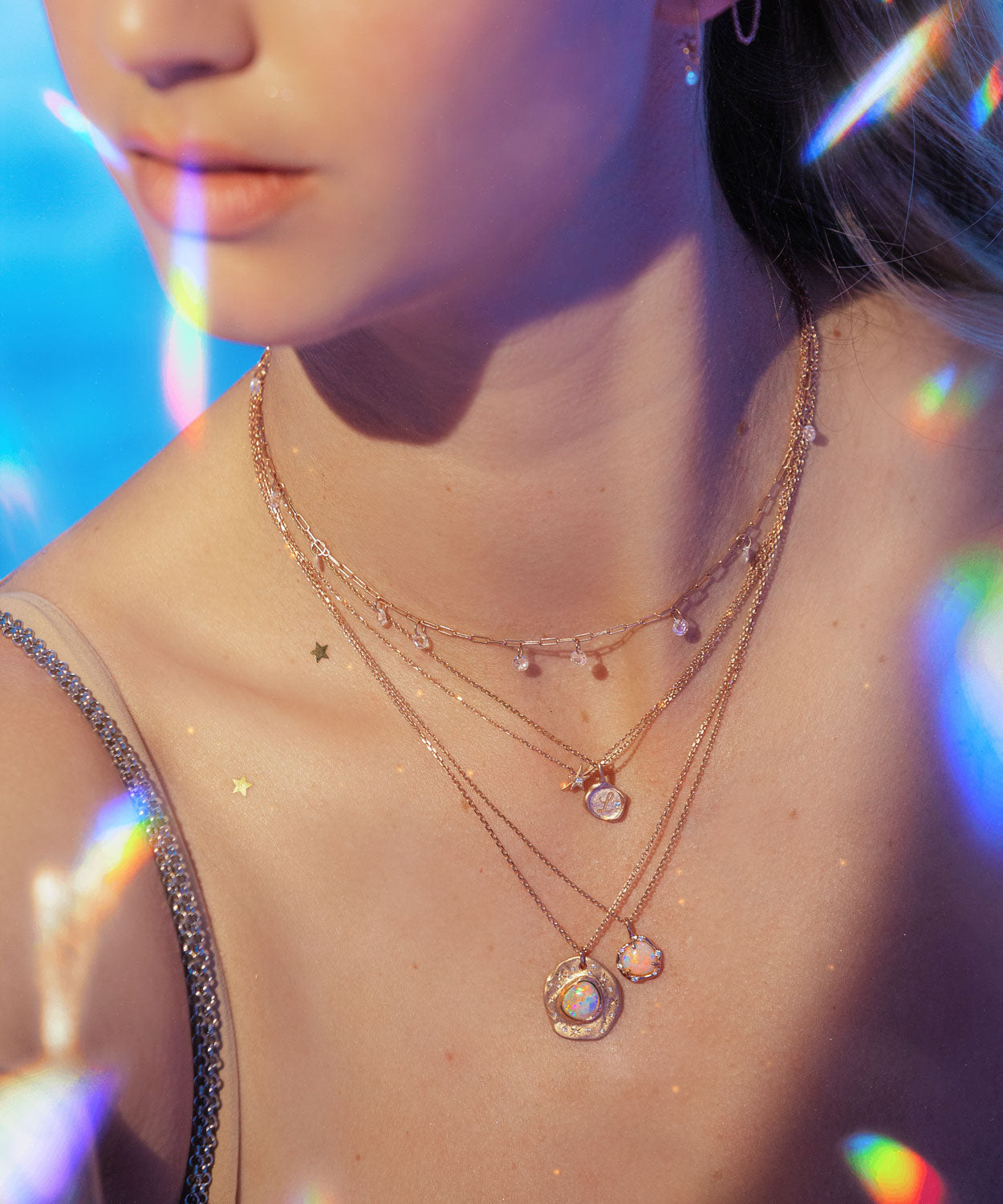 Star Splash Australian Opal Necklace