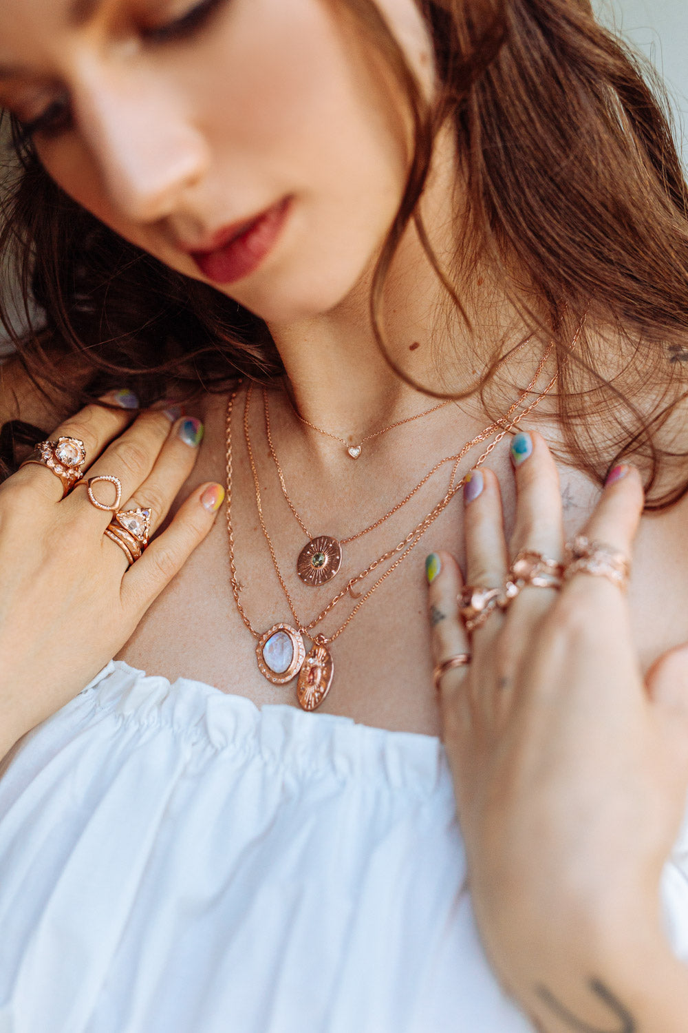 Moon-Glow Charm Necklace