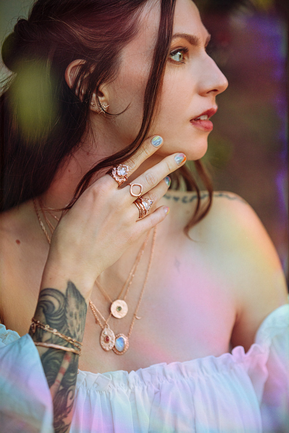 Heart of Flame Etched Disc Necklace