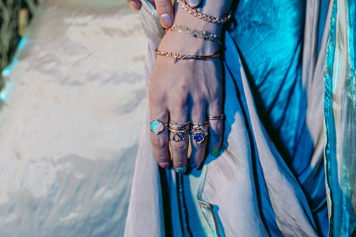 Infinite Love Blue Sapphire Cushion Ring