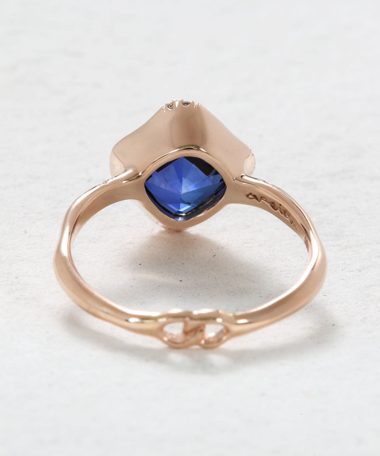 Infinite Love Blue Sapphire Cushion Ring