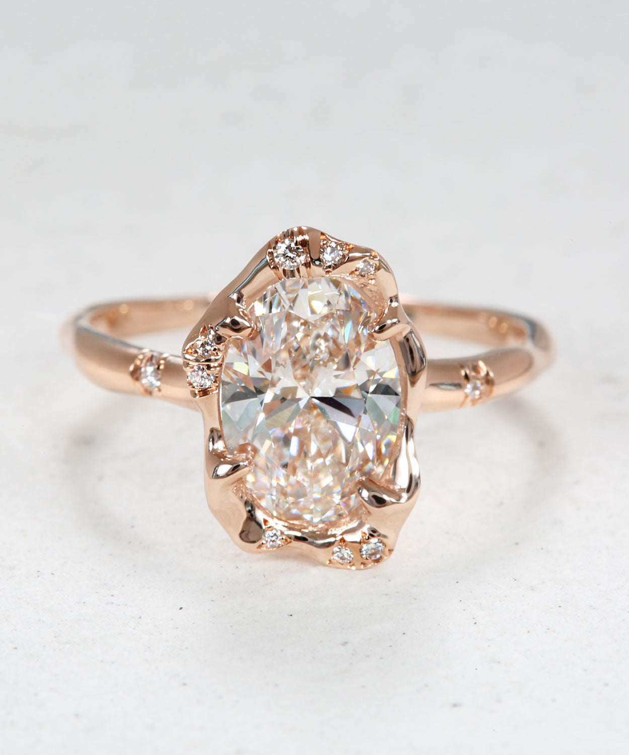 Shimmering Oval Diamond Engagement Ring