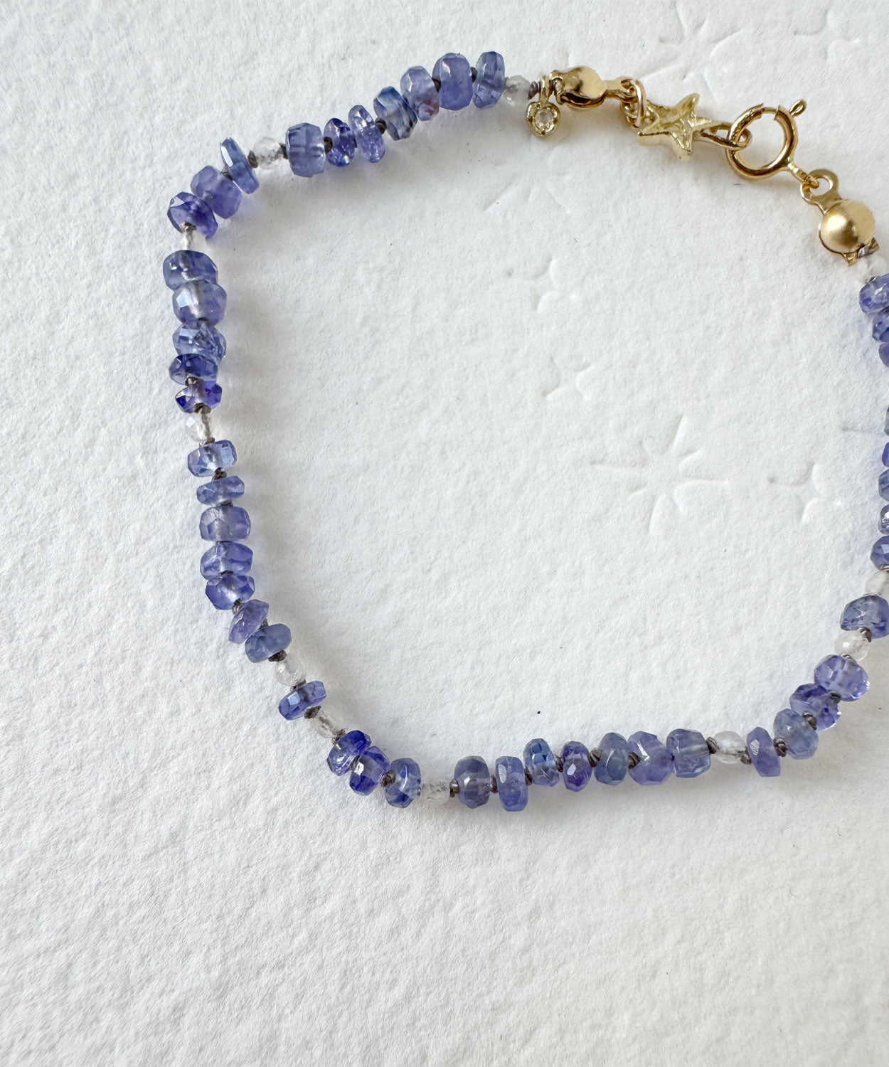 Tanzanite and Moonstone Dapple Bead Bracelet