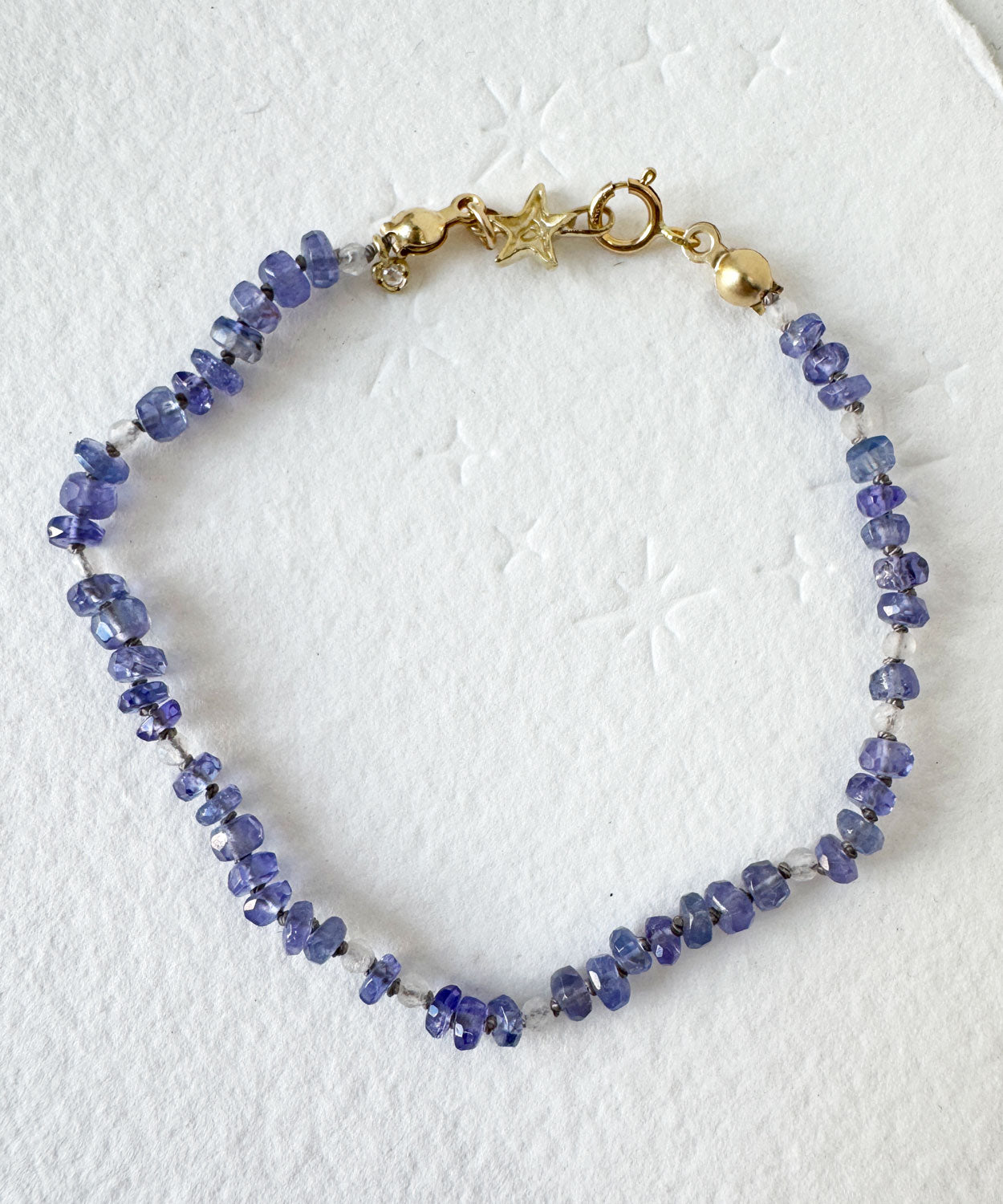 Tanzanite and Moonstone Dapple Bead Bracelet