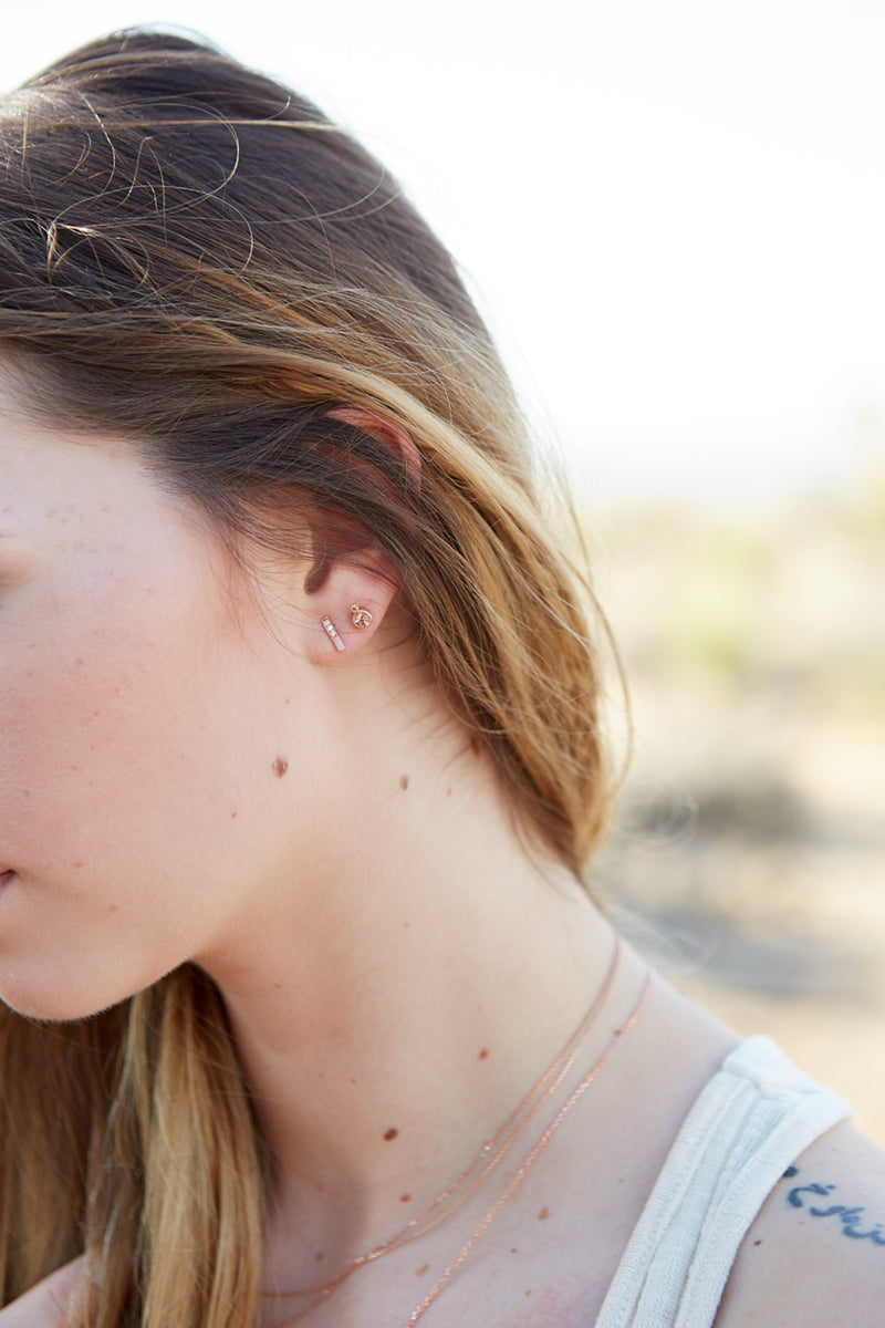 Short Pave Bar Earrings