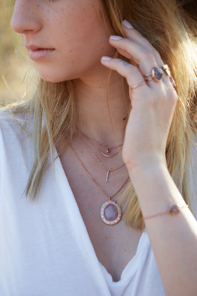 Pave Moon Necklace