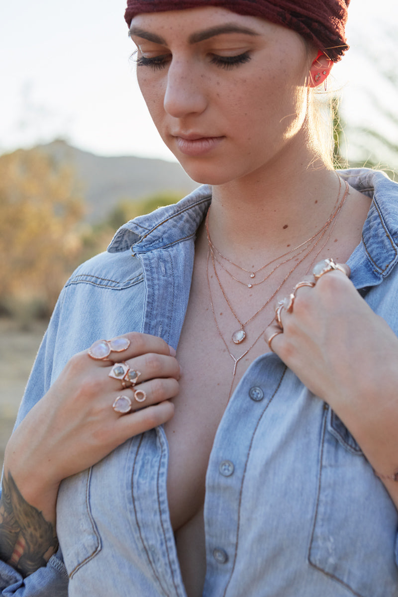 Teeny Diamond Chained Earrings