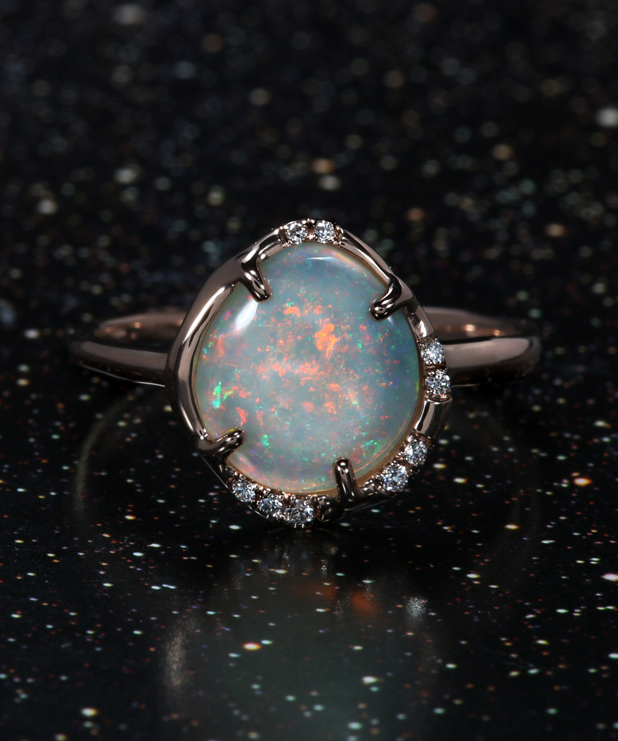 Aphenos Blue Sparkle Opal Ring