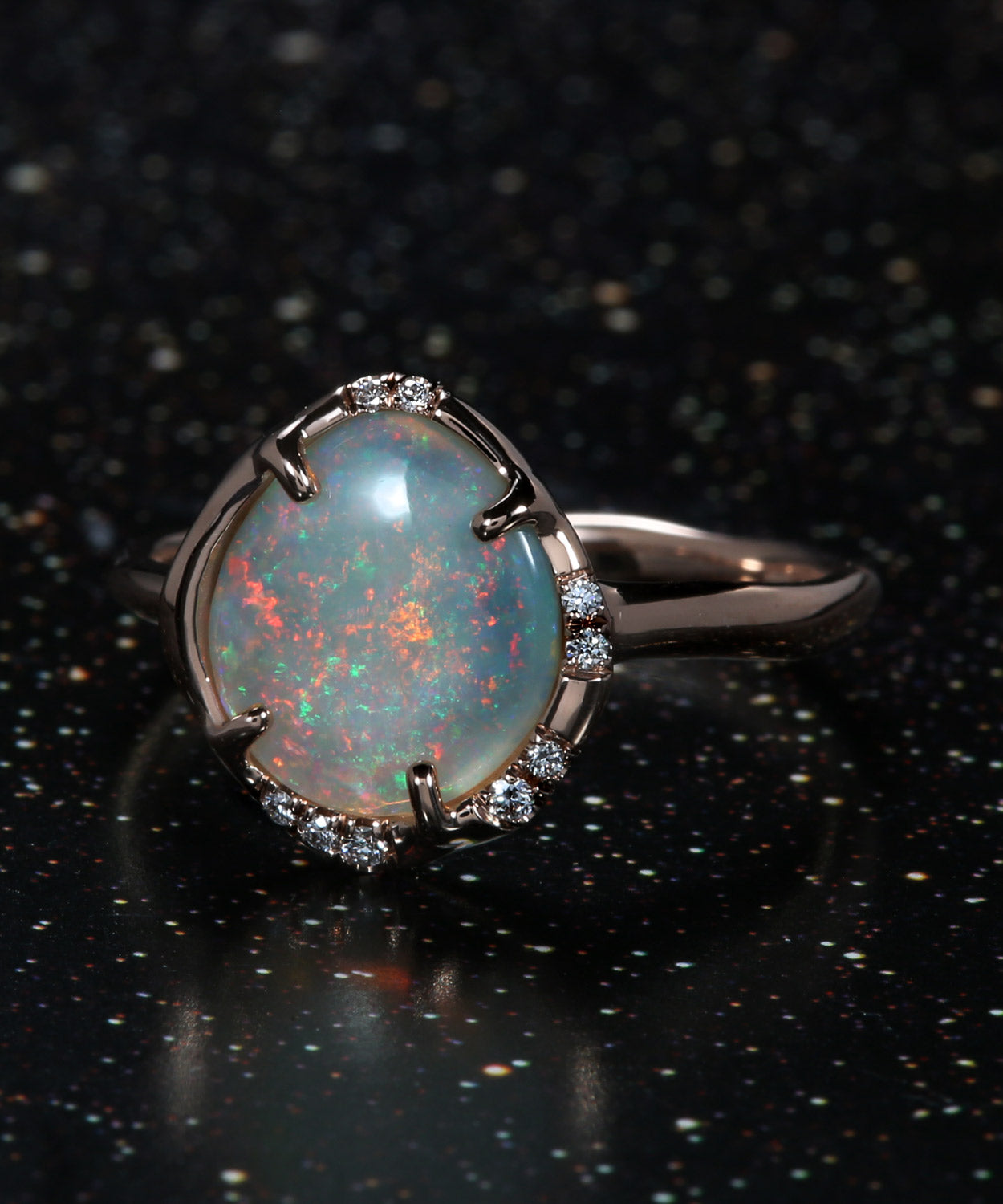 Aphenos Blue Sparkle Opal Ring