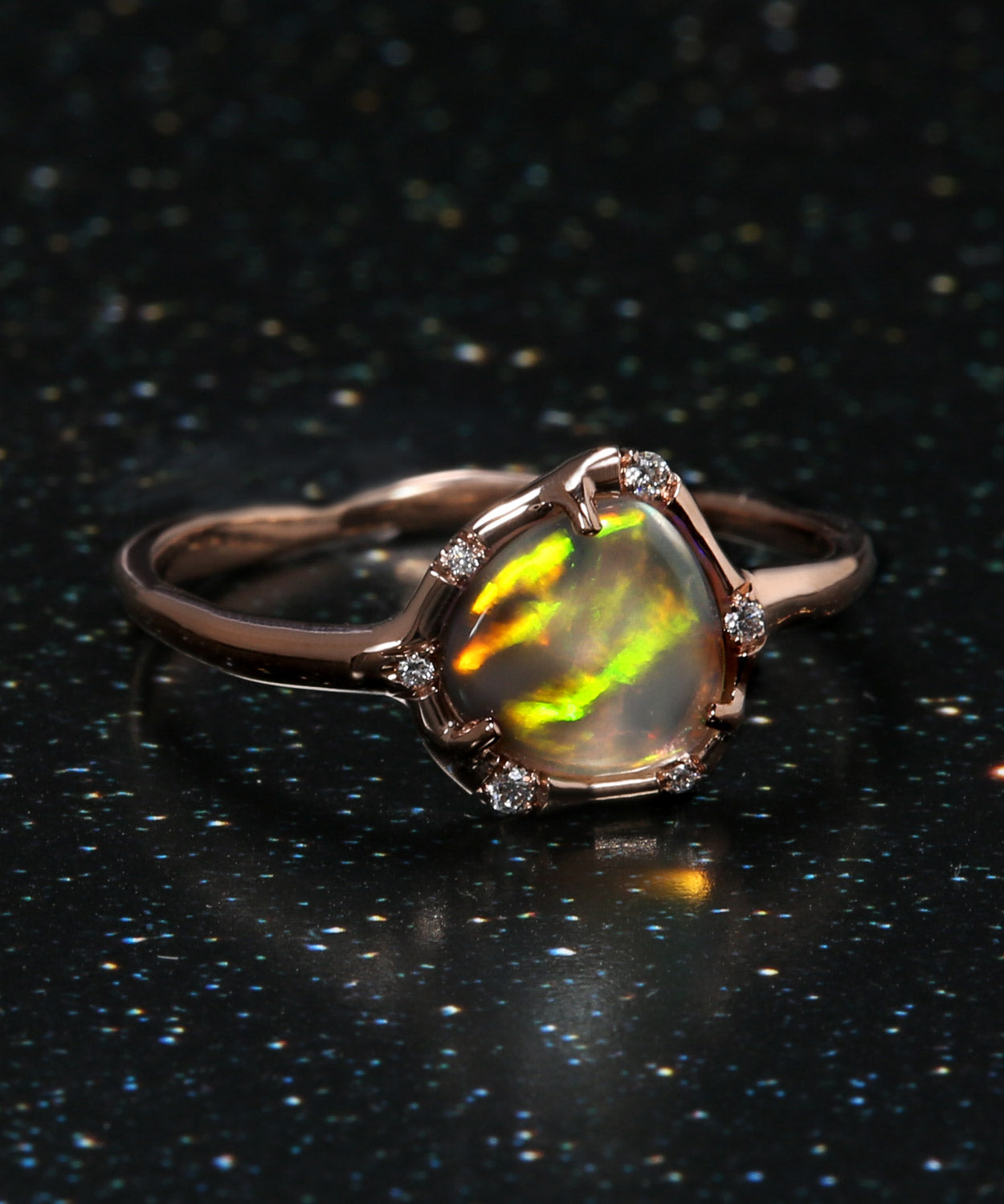 Cosmic Light Lightning Shock Opal Ring