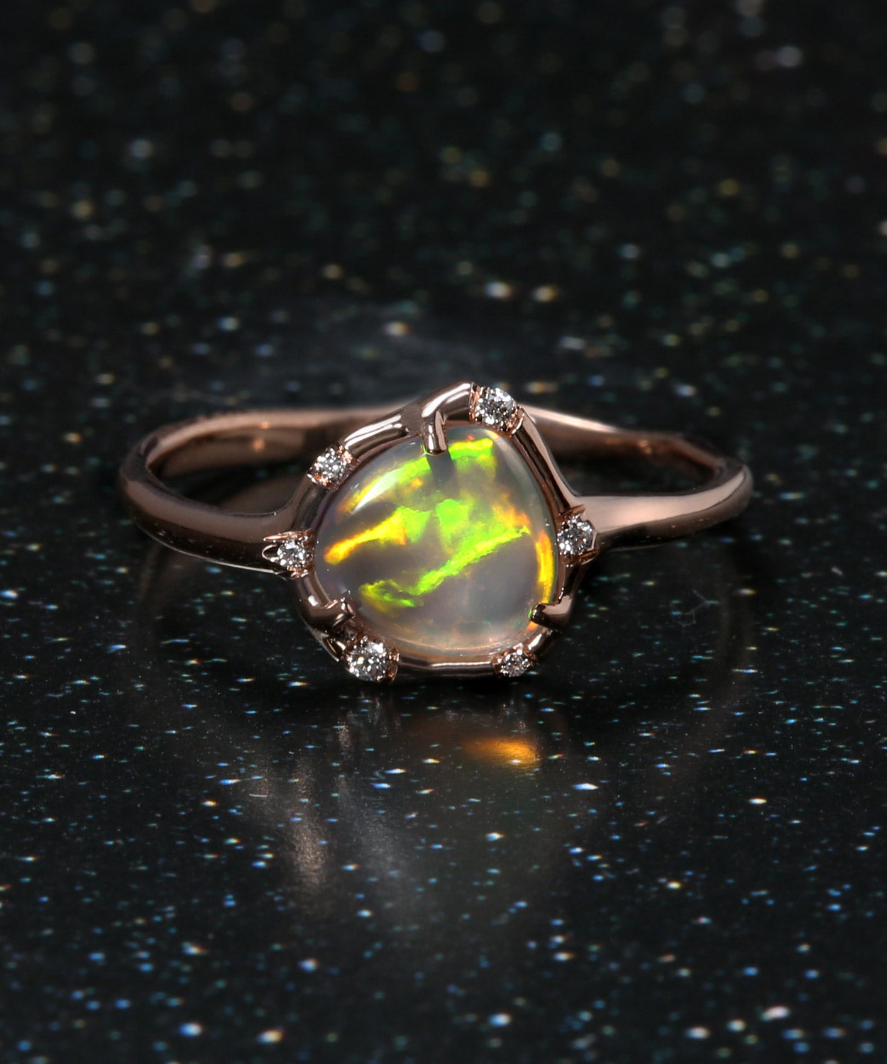Cosmic Light Lightning Shock Opal Ring