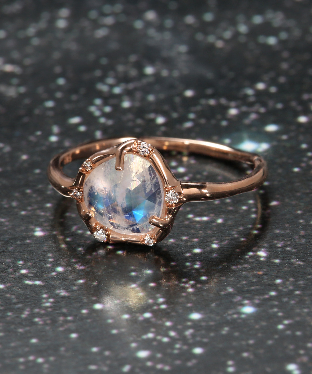 Cosmic Moonstone Light Ring