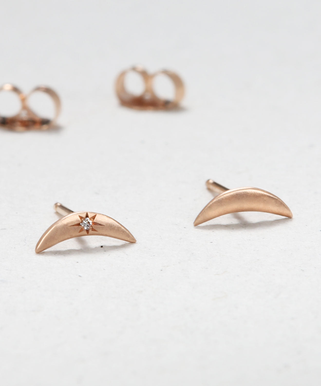 Crescent Moon Studs