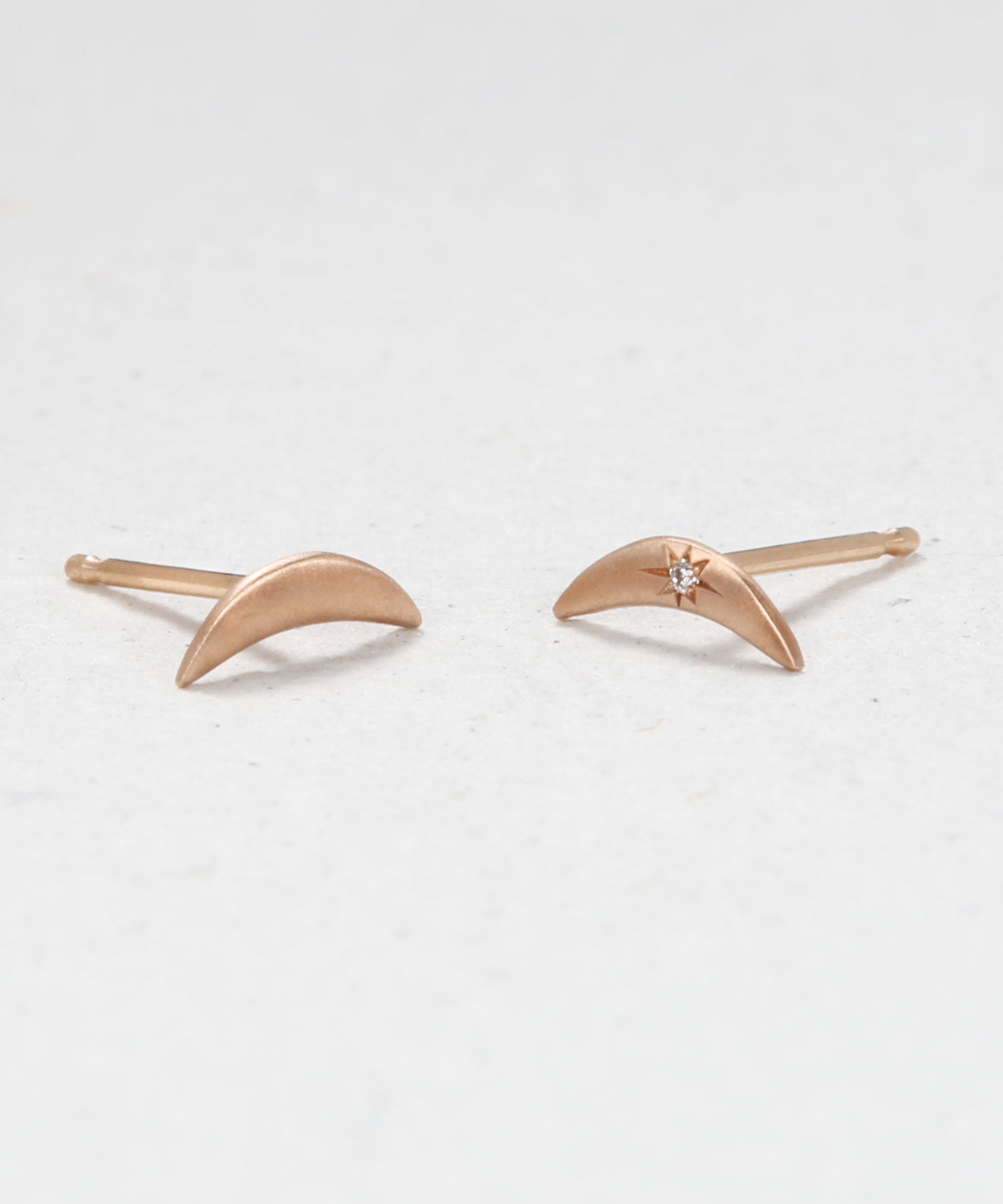 Crescent Moon Studs