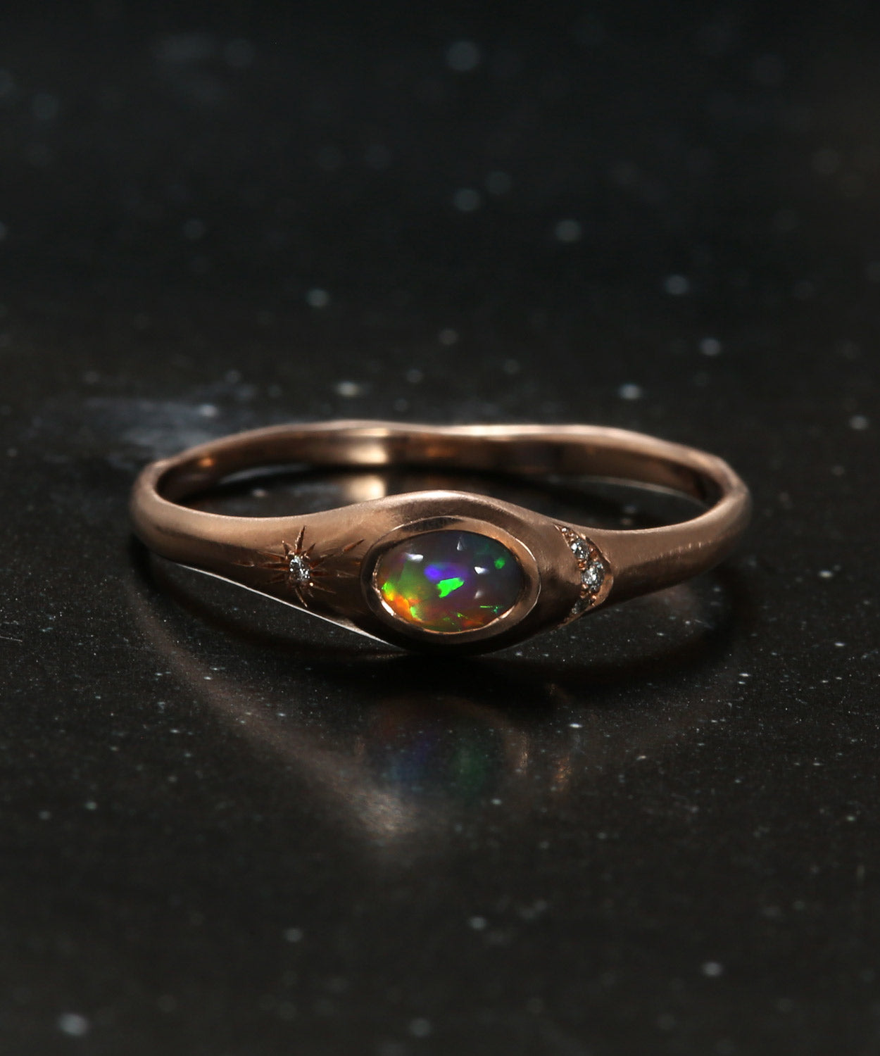 Dew Drop Galactic Crystal Opal Ring