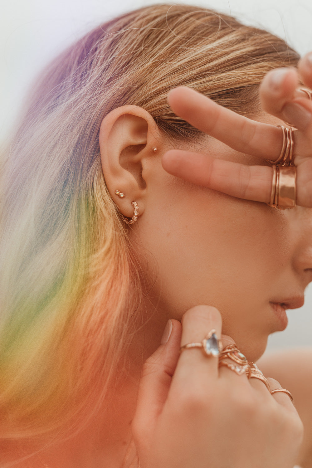 Tiny Opal Double Constellation Stud