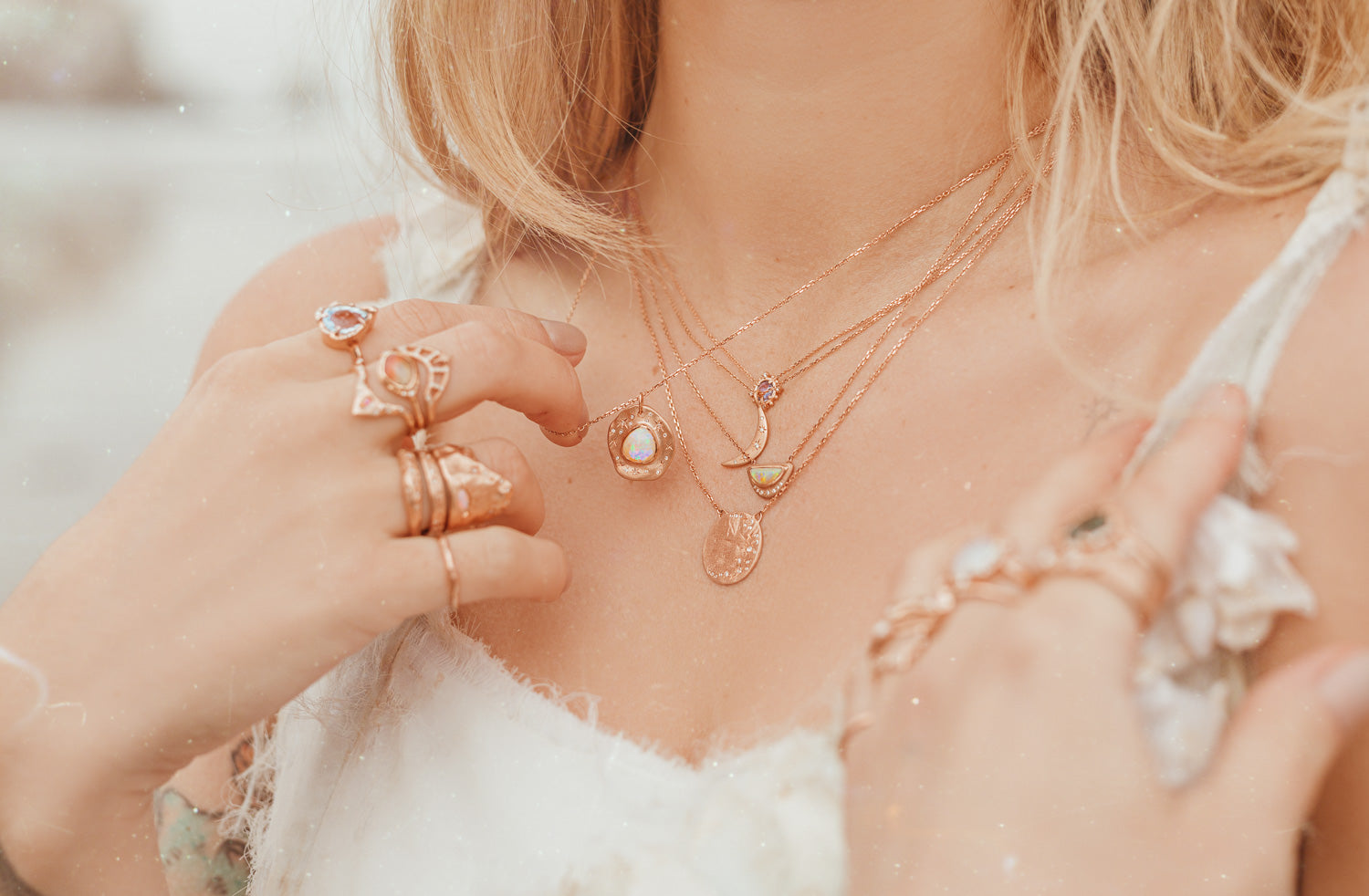 Diamond Moon Disc Necklace