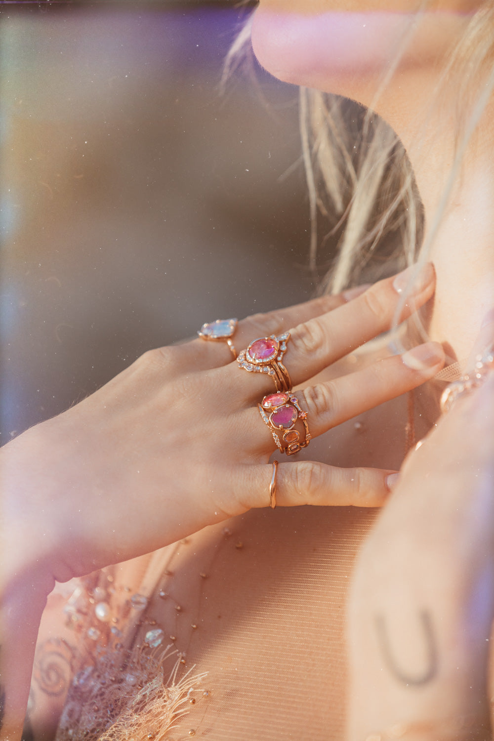 Aphenos And Rose Cut Diamond Stack