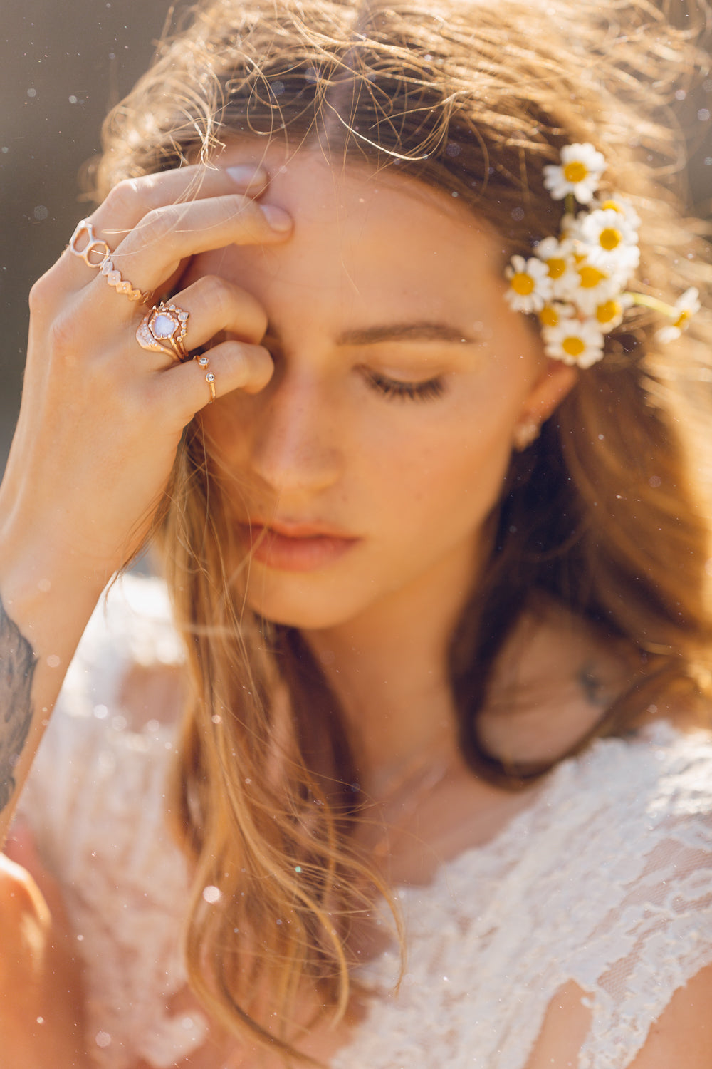 Cosmic Moonstone Light Ring