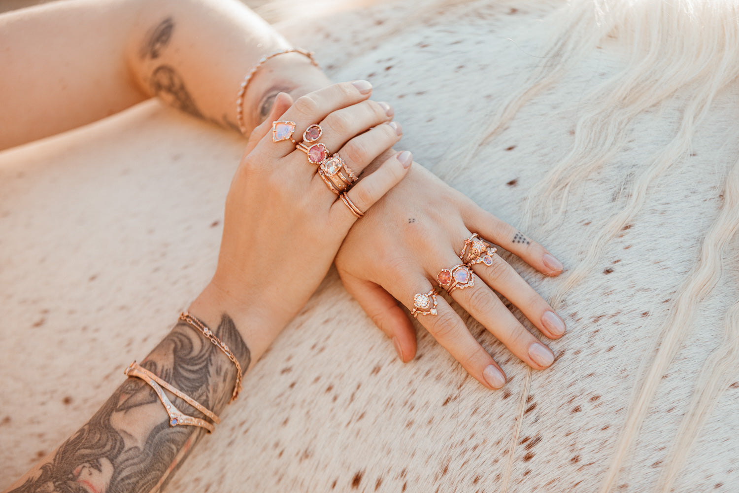 Cosmic Moonstone Light Ring