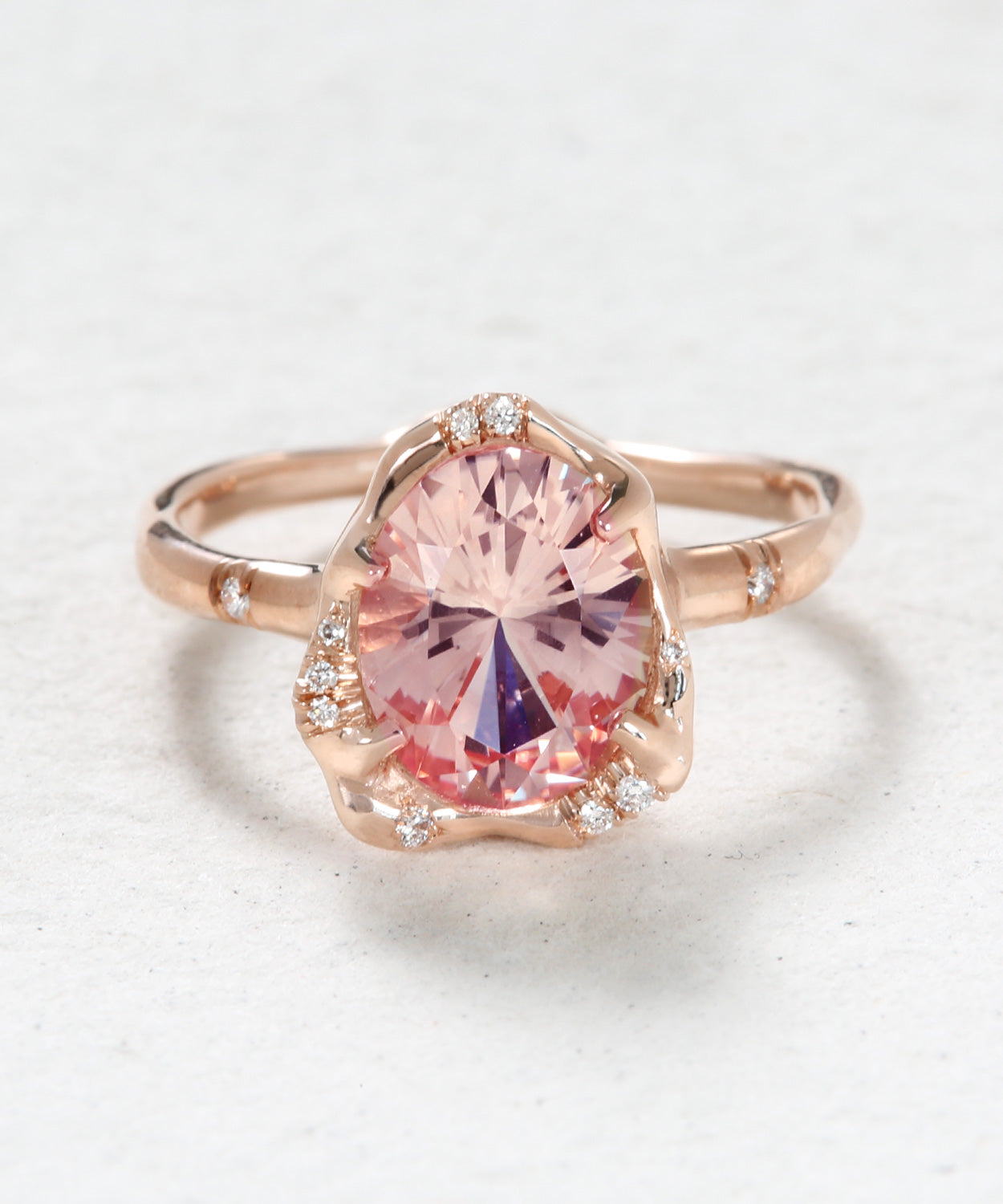 Infinite Love Peachy Pink Sapphire Ring