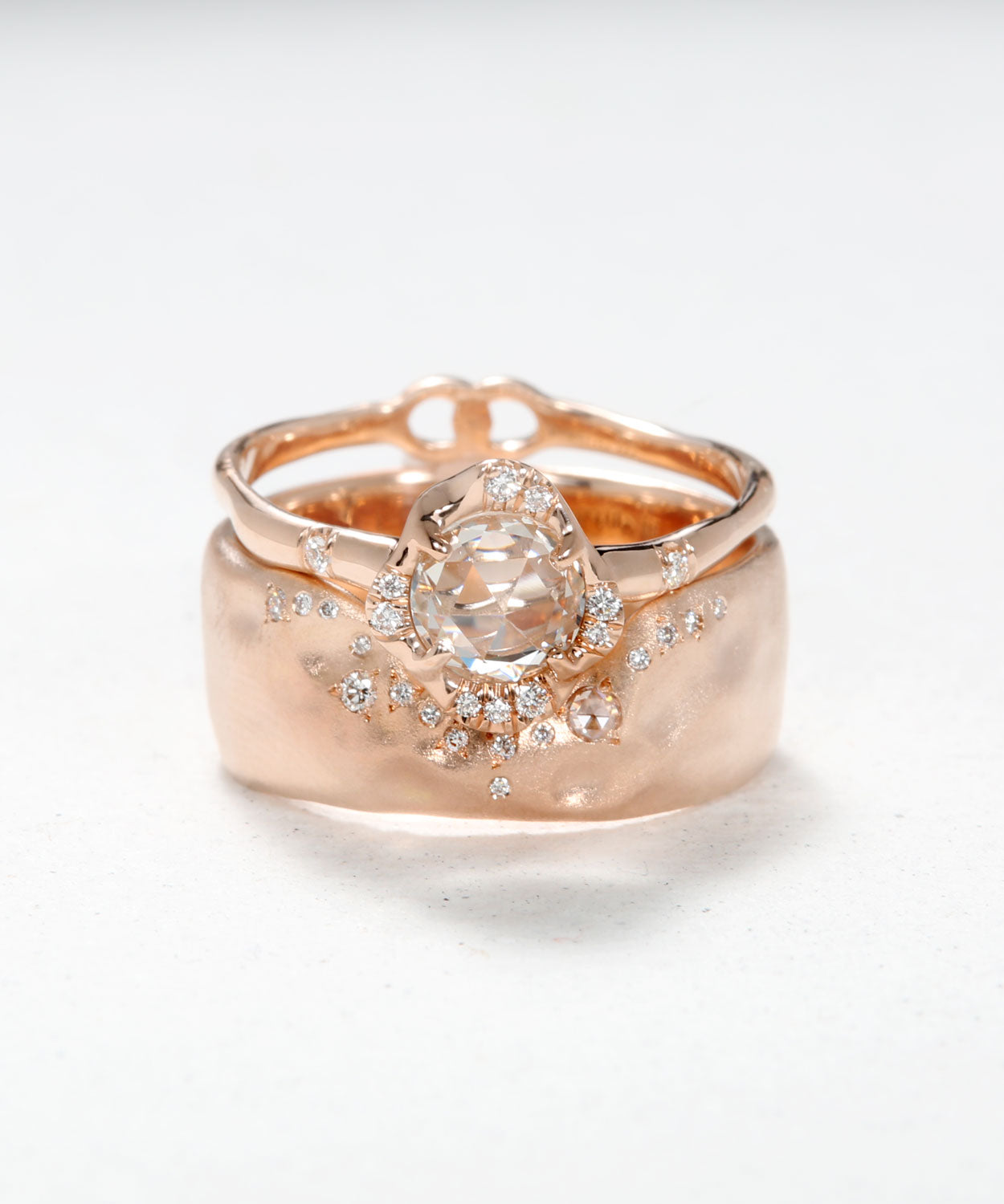 Infinite Love Engagement and Trailing Diamond Stack