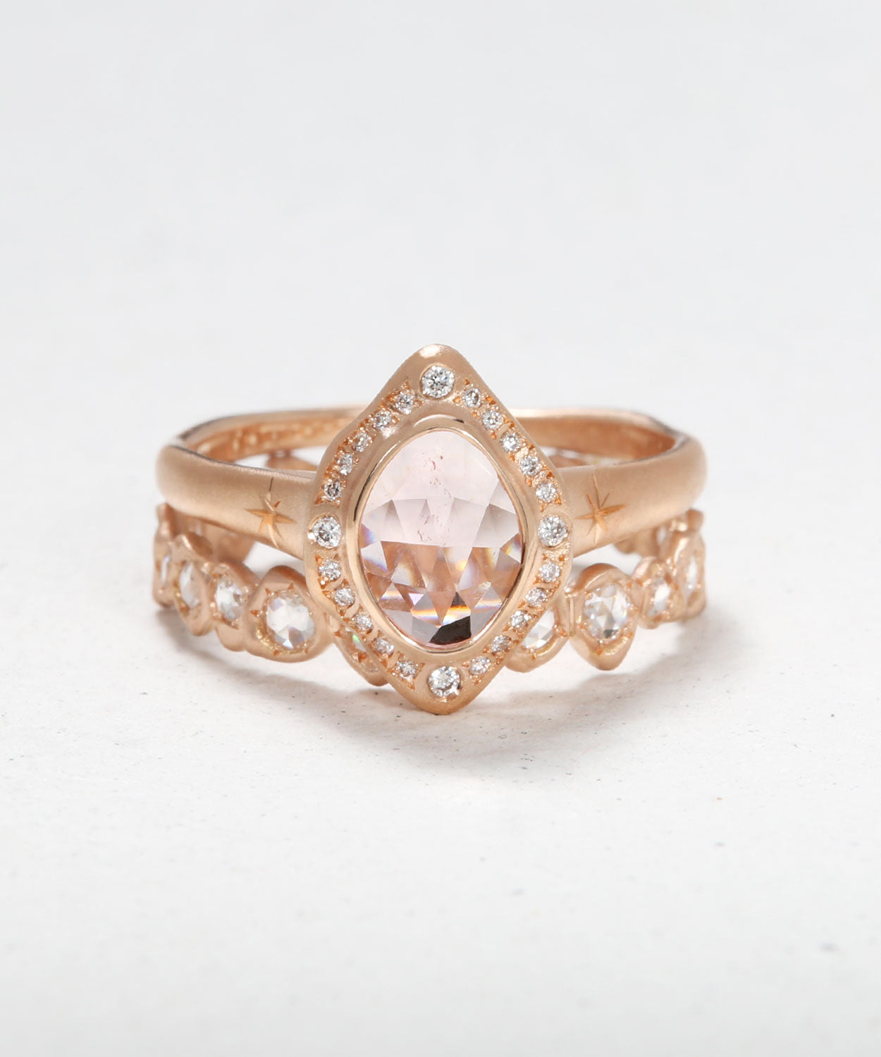 Isadora the Amor and Rose Cut Diamond Eternity Stack