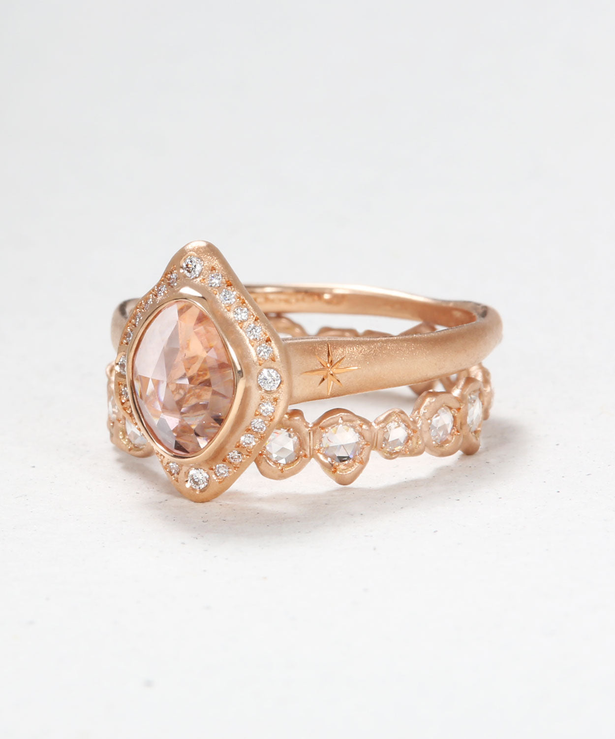 Isadora the Amor and Rose Cut Diamond Eternity Stack