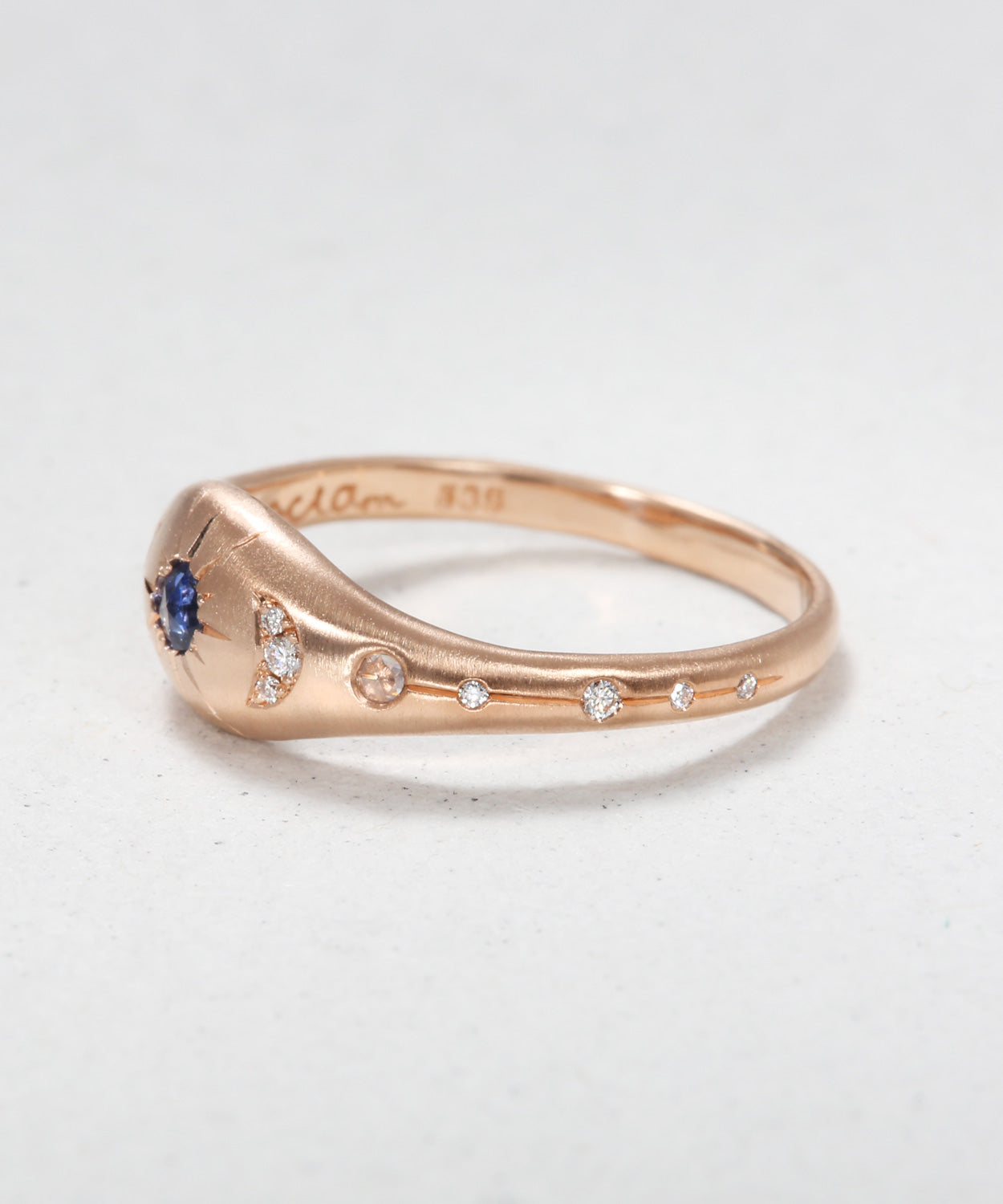 Moon Etched Signet Ring