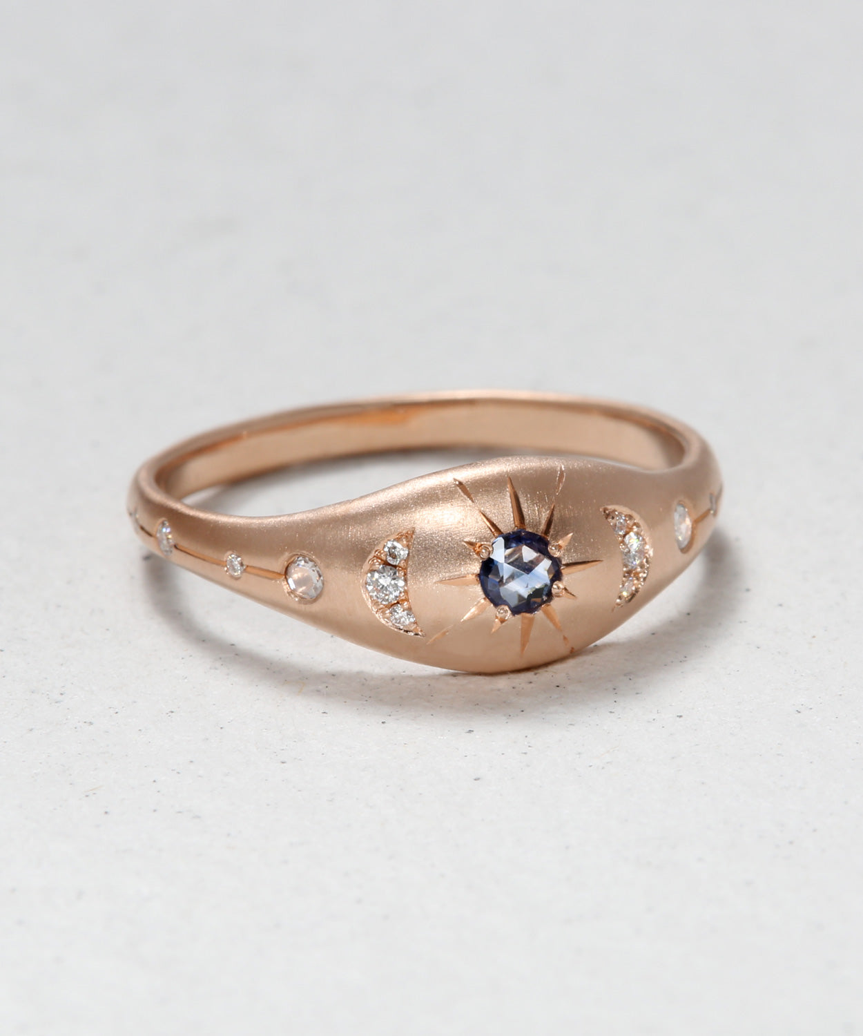 Moon Etched Signet Ring