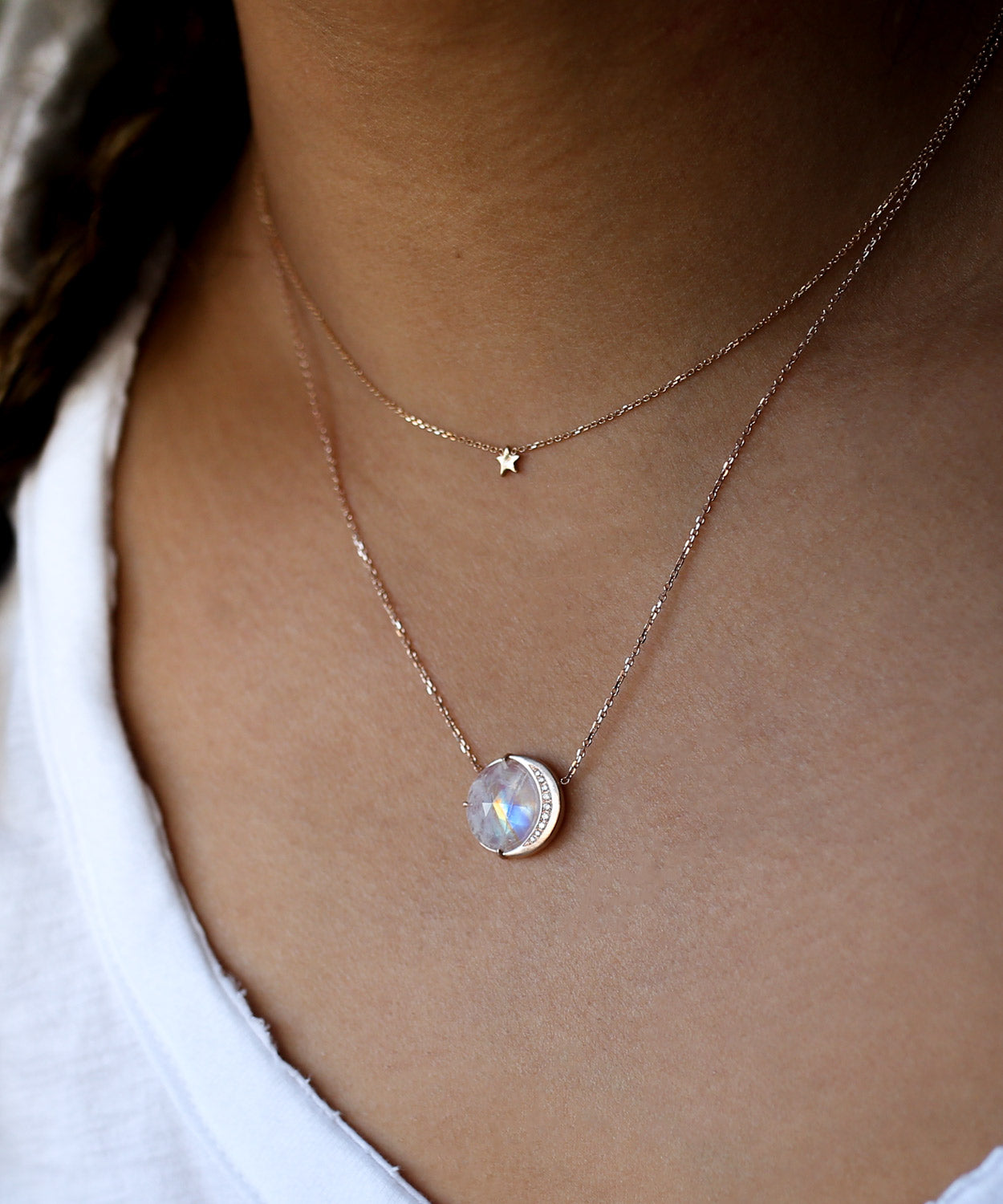 Rainbow Moon Phase Necklace