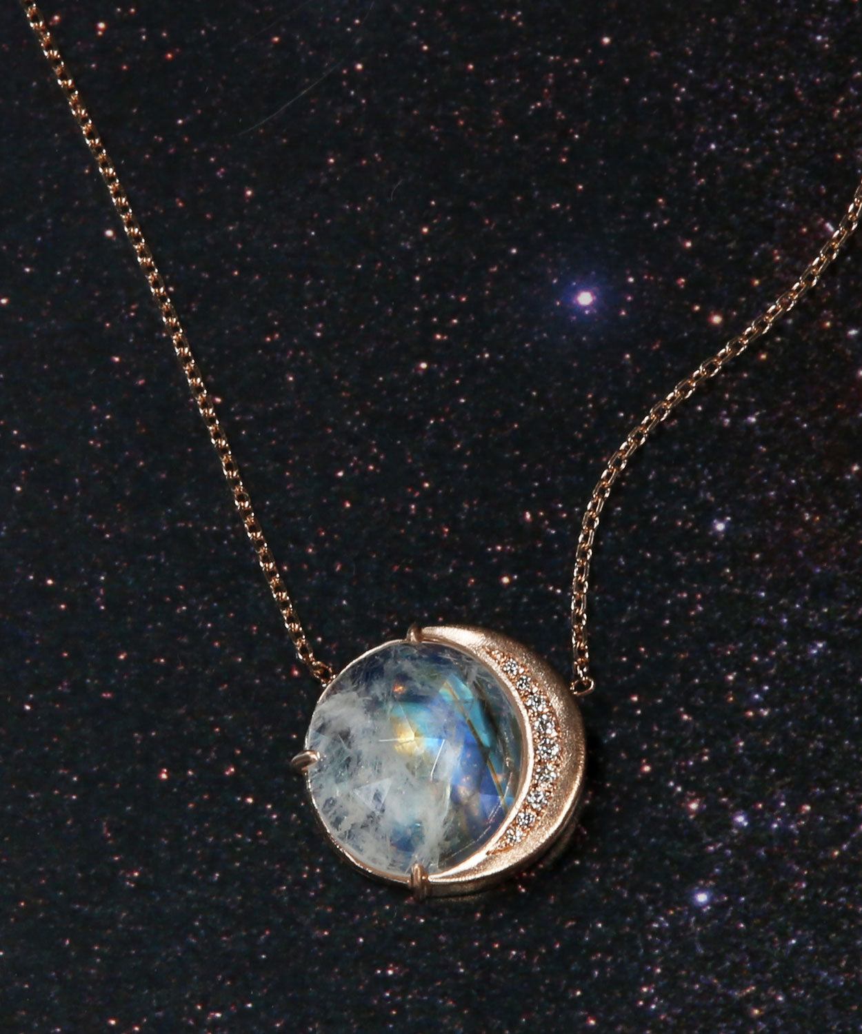Rainbow Moon Phase Necklace