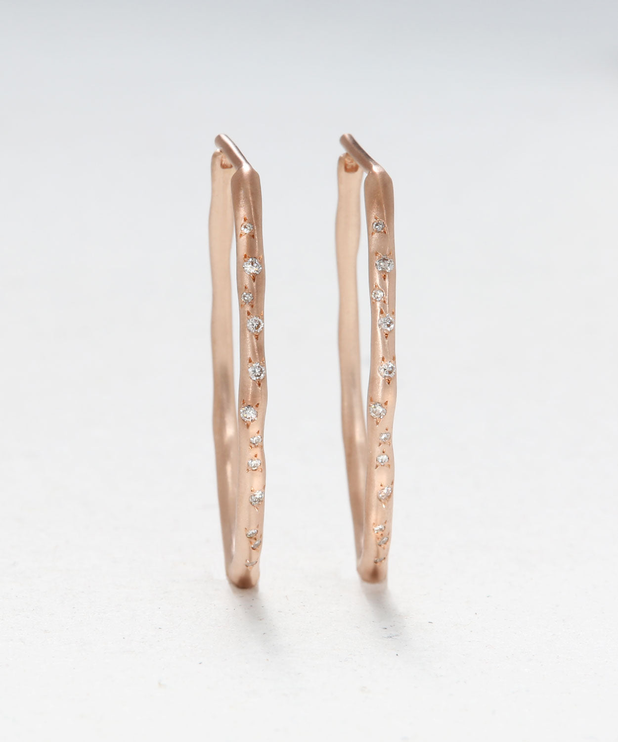 Oval Diamond Hoop Earrings