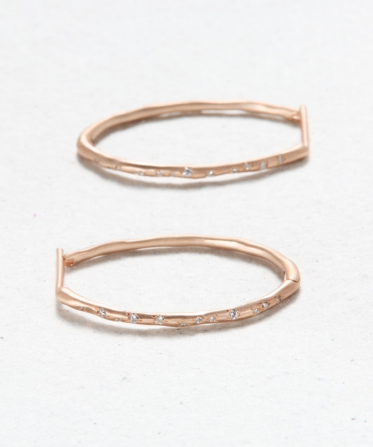 Oval Diamond Hoop Earrings