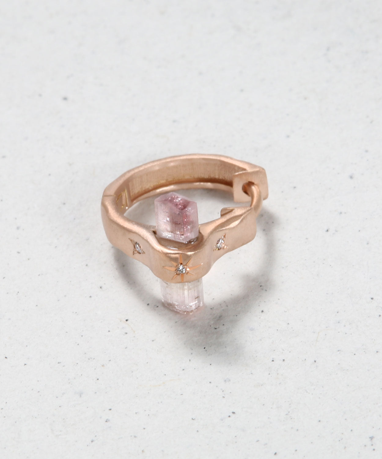 Pink Crystal Hoop Earring