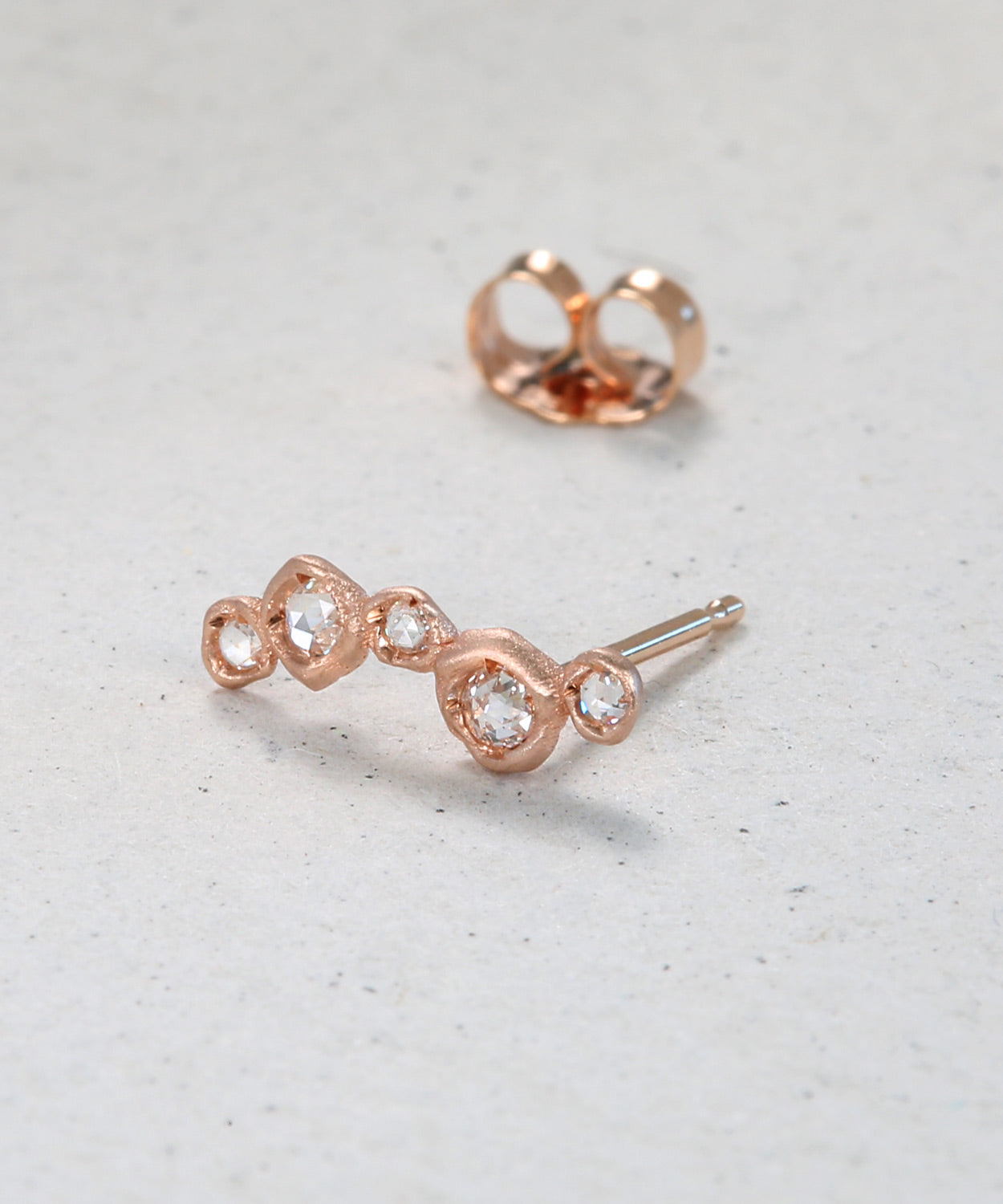 Rose Cut Diamond Penta Stud