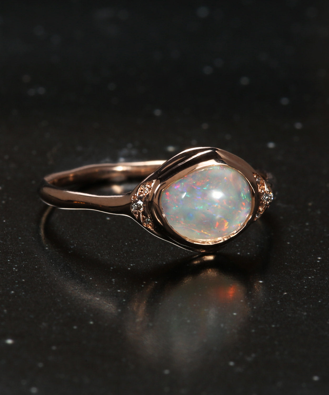 Seeing Eye Pinfire Sparkle Opal Ring