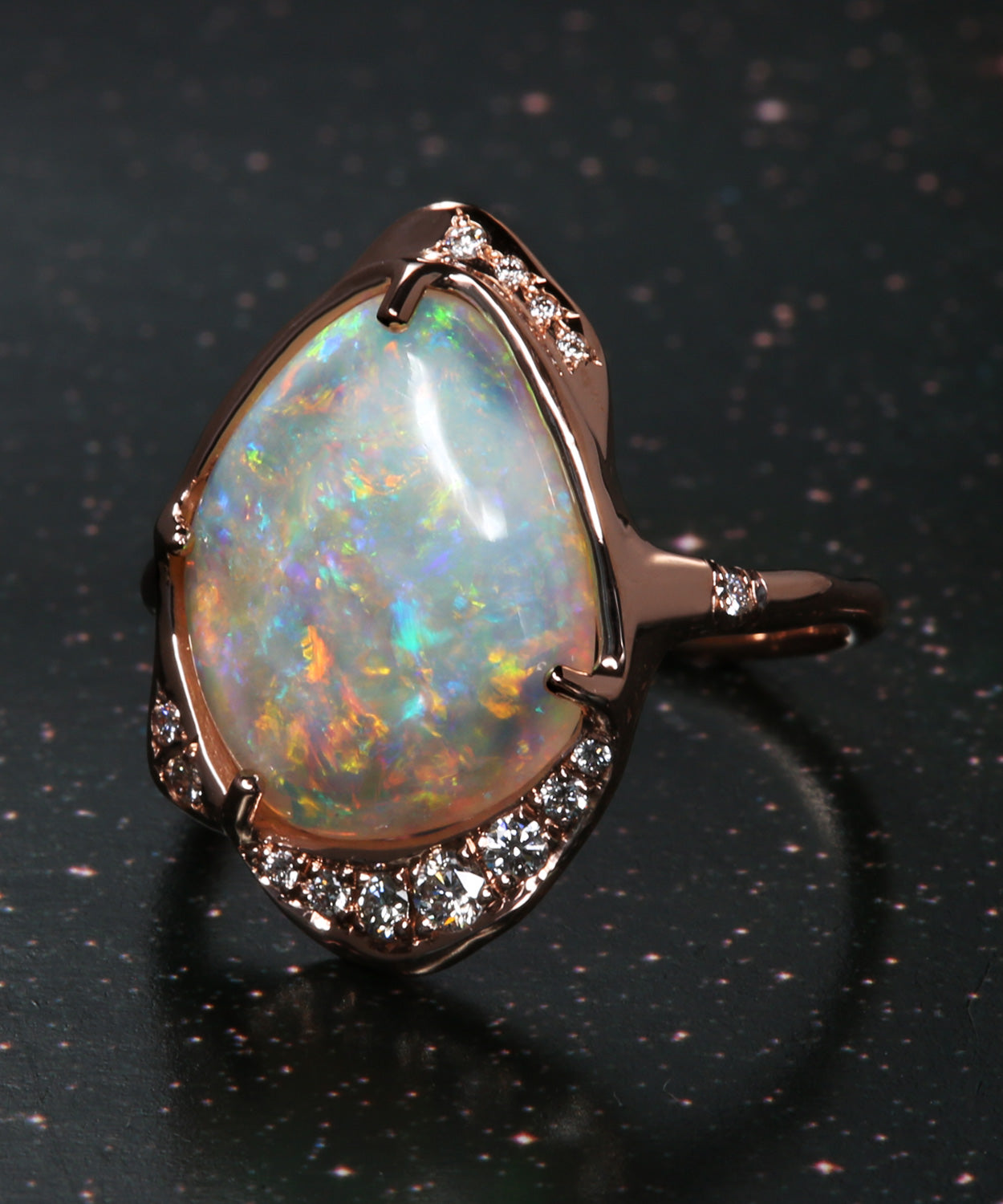 Shine Shadow Paintbrush Opal Ring