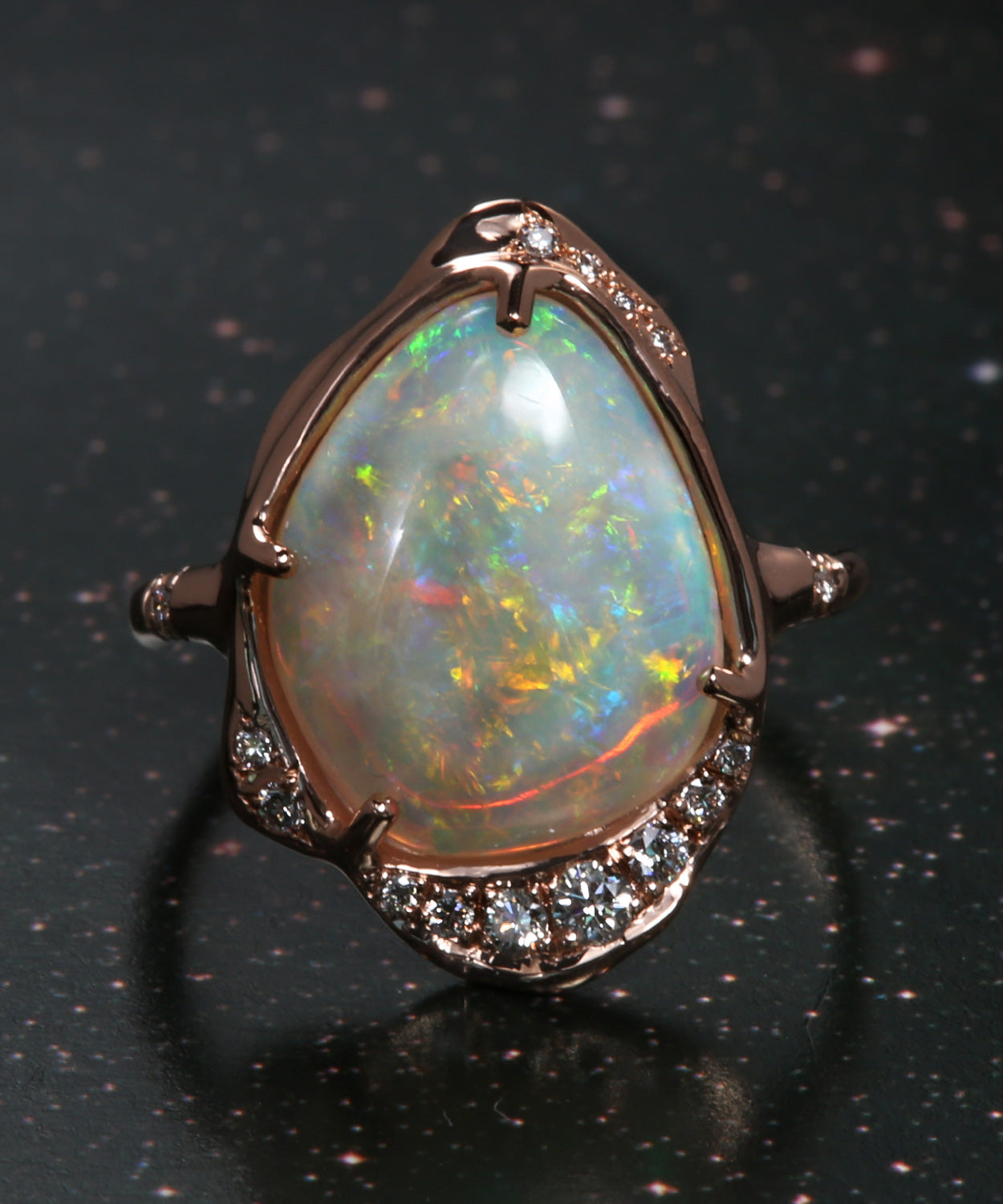 Shine Shadow Paintbrush Opal Ring