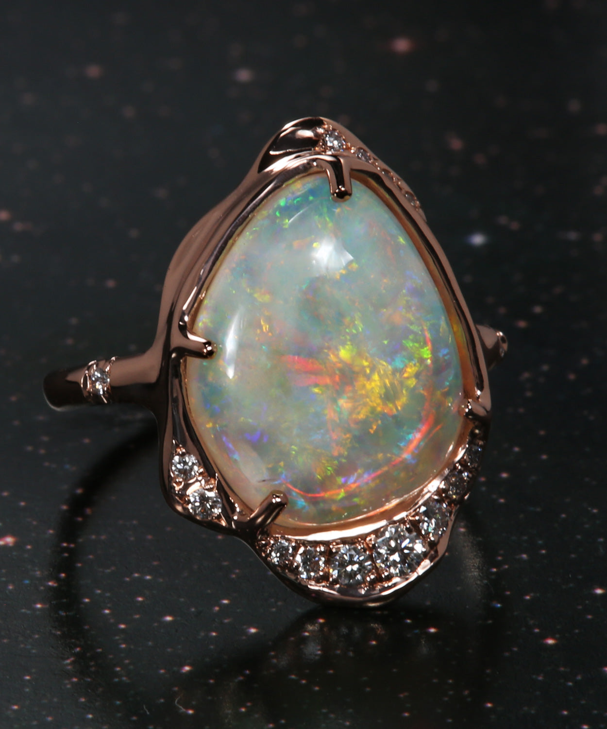 Shine Shadow Paintbrush Opal Ring