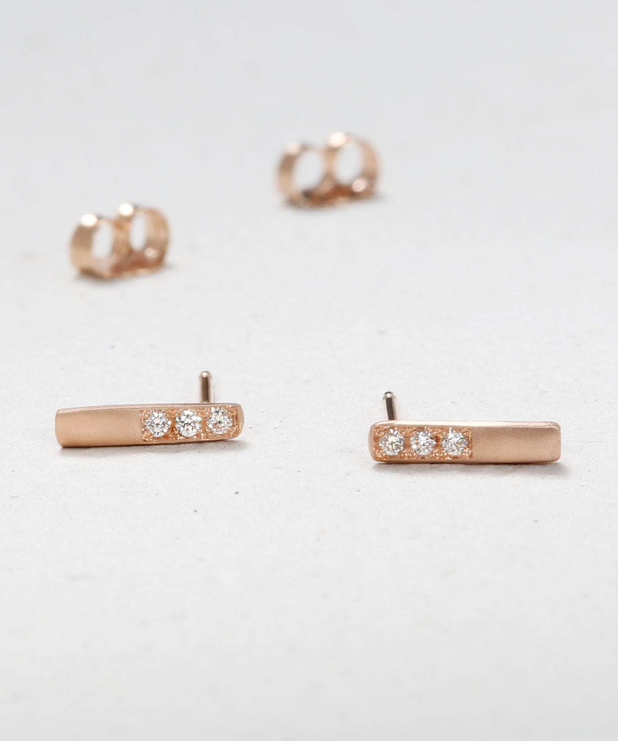 Short Pave Bar Earrings