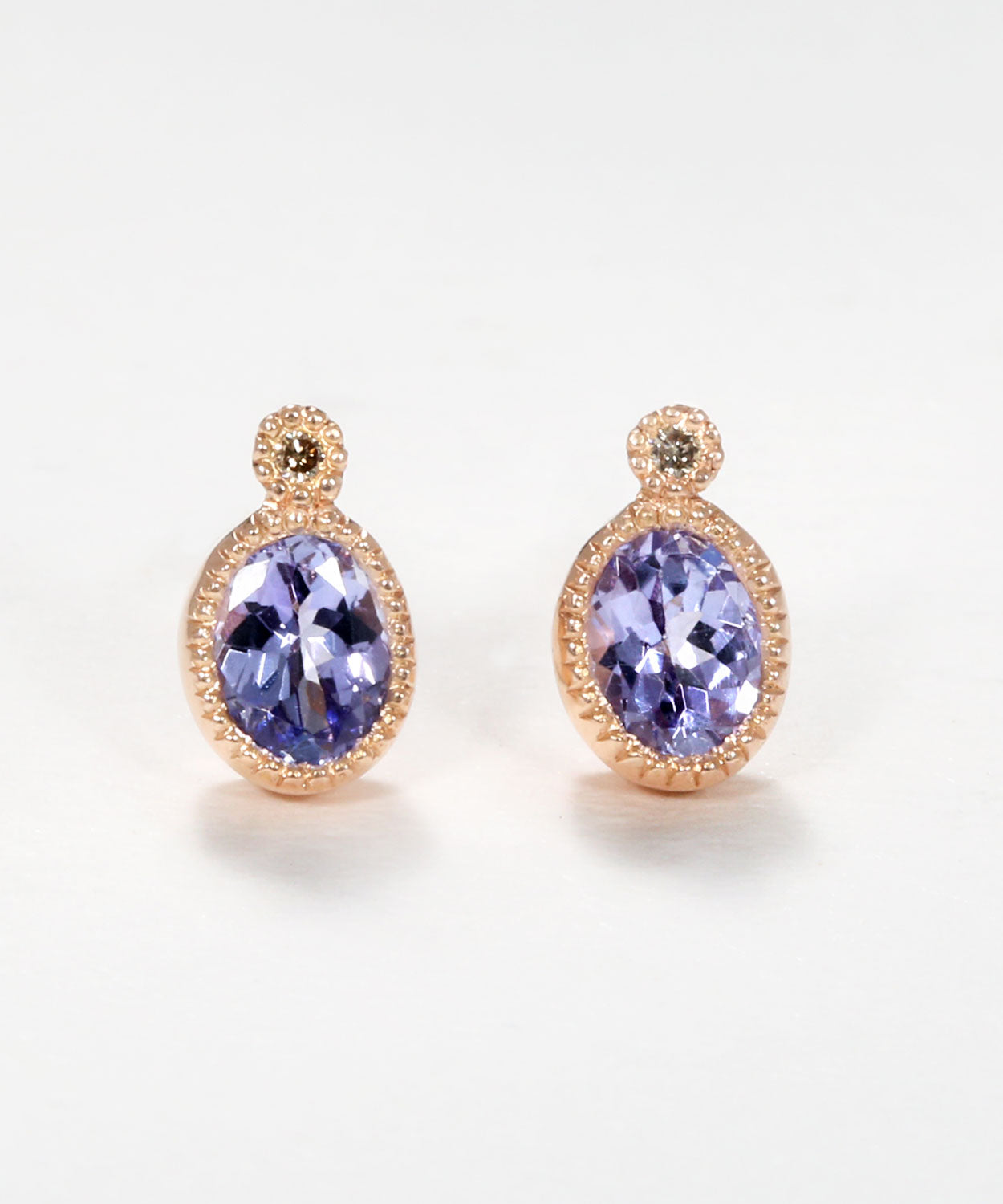 Tanzanite Milgrain Studs