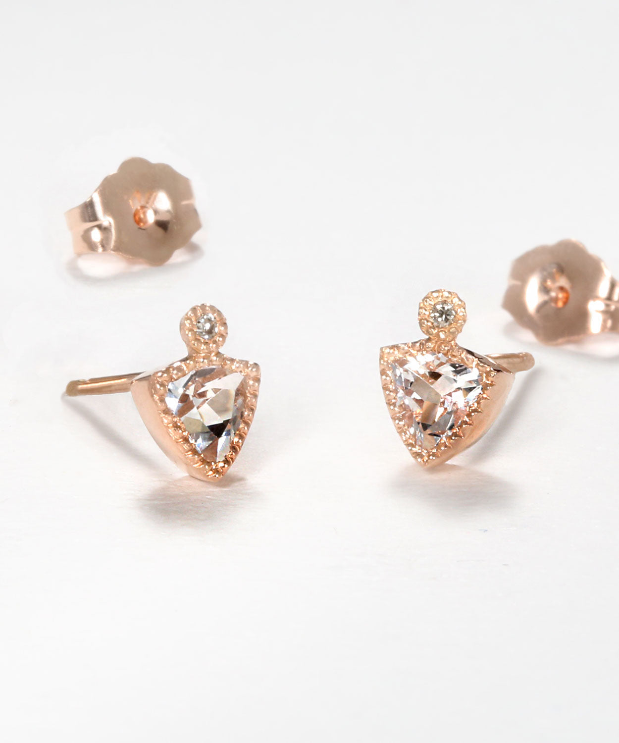 Topaz Milgrain Studs